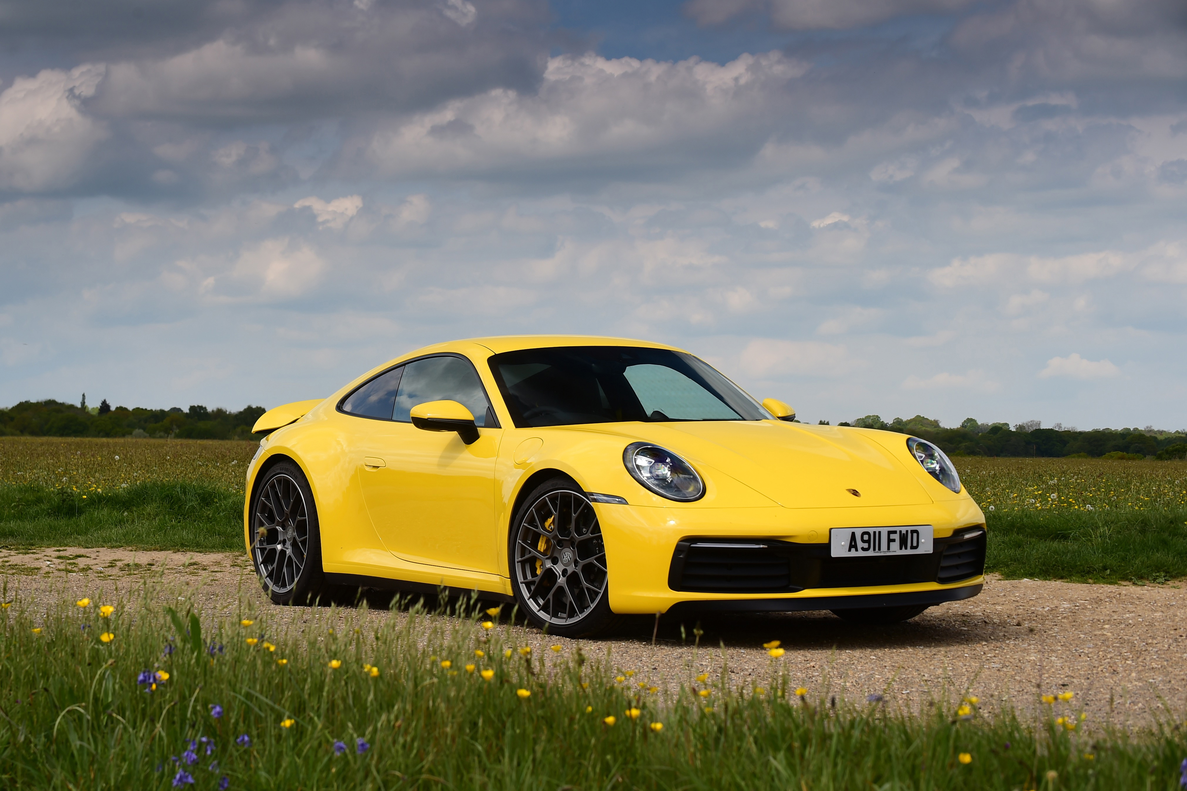 Download mobile wallpaper Porsche, Car, Porsche 911, Vehicles, Porsche 911 Carrera, Yellow Car for free.