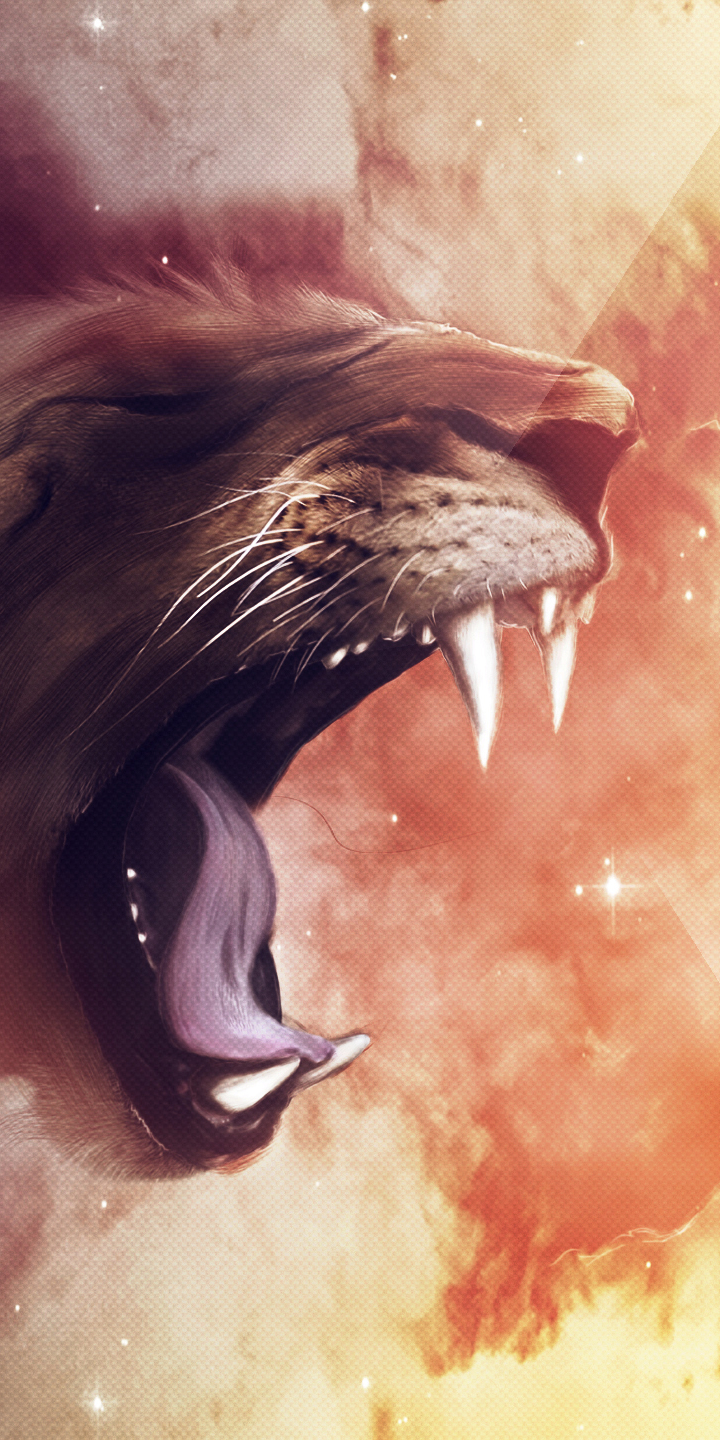 Download mobile wallpaper Cats, Lion, Animal, Yawn for free.