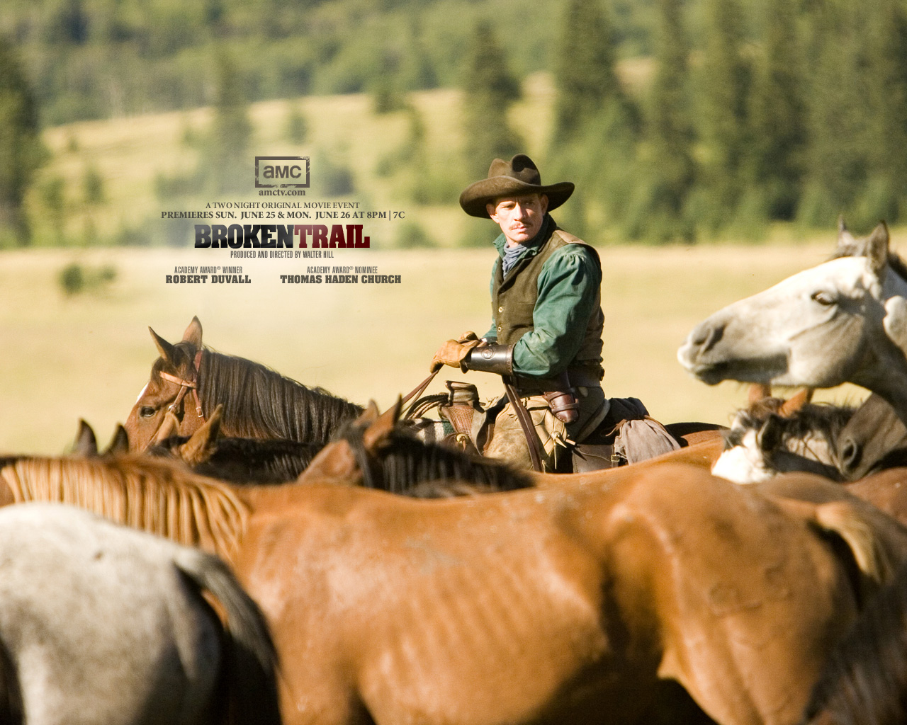 movie, broken trail, cowboy, horse
