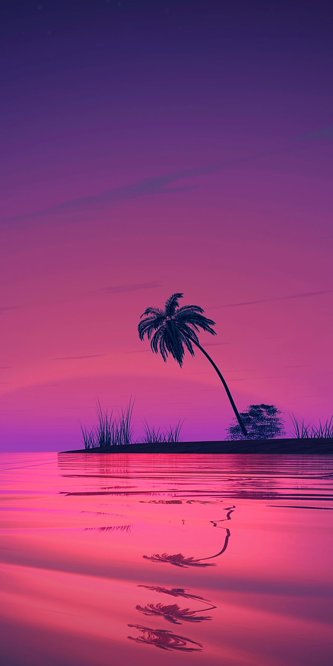Download mobile wallpaper Landscape, Water, Sunset, Earth, Palm Tree for free.
