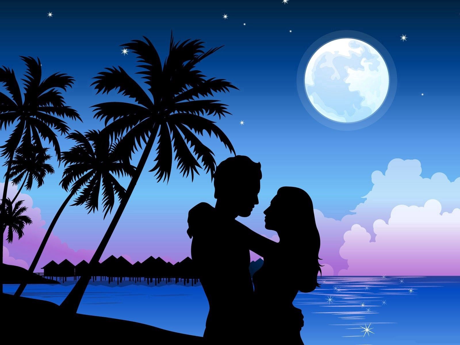 couple, pair, love, sky, lilac, violet, shore, bank, purple phone background