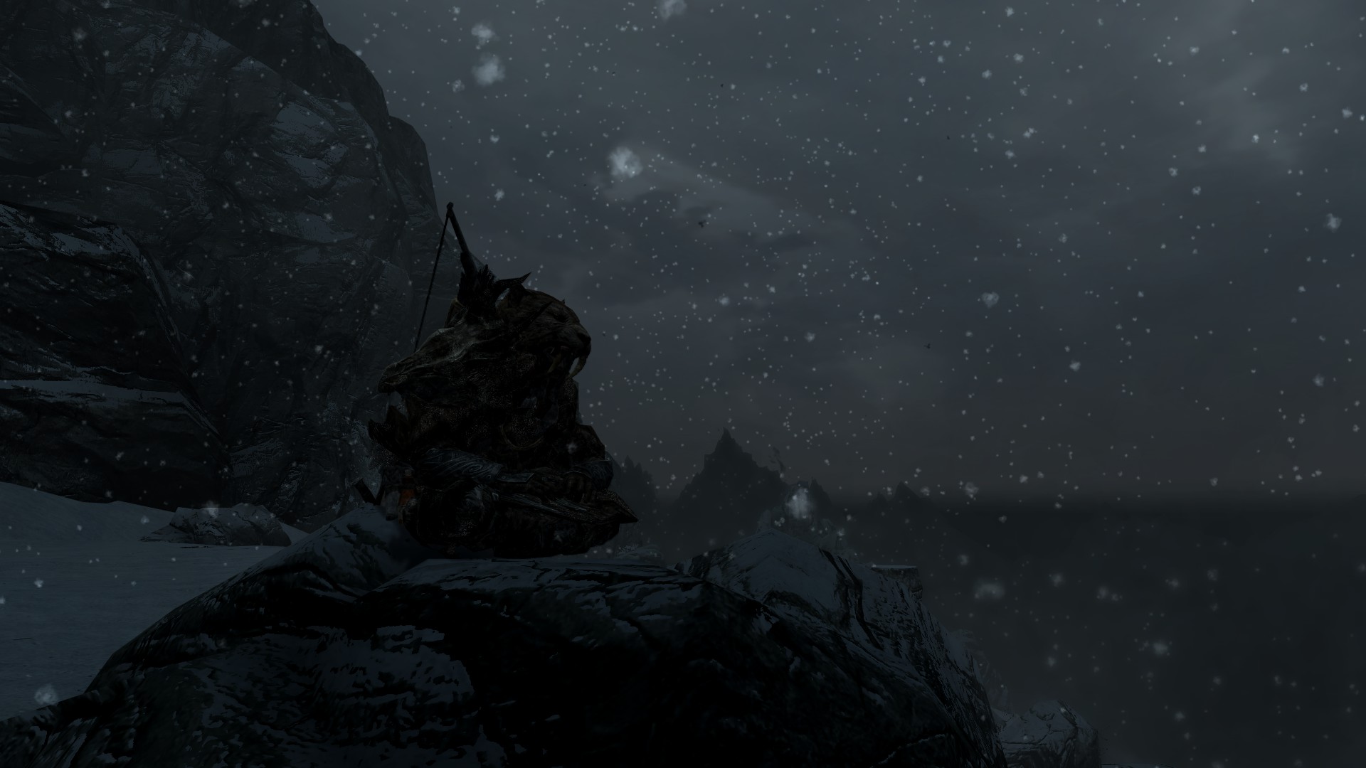 Free download wallpaper Night, Snow, Video Game, Skyrim, The Elder Scrolls V: Skyrim, The Elder Scrolls on your PC desktop