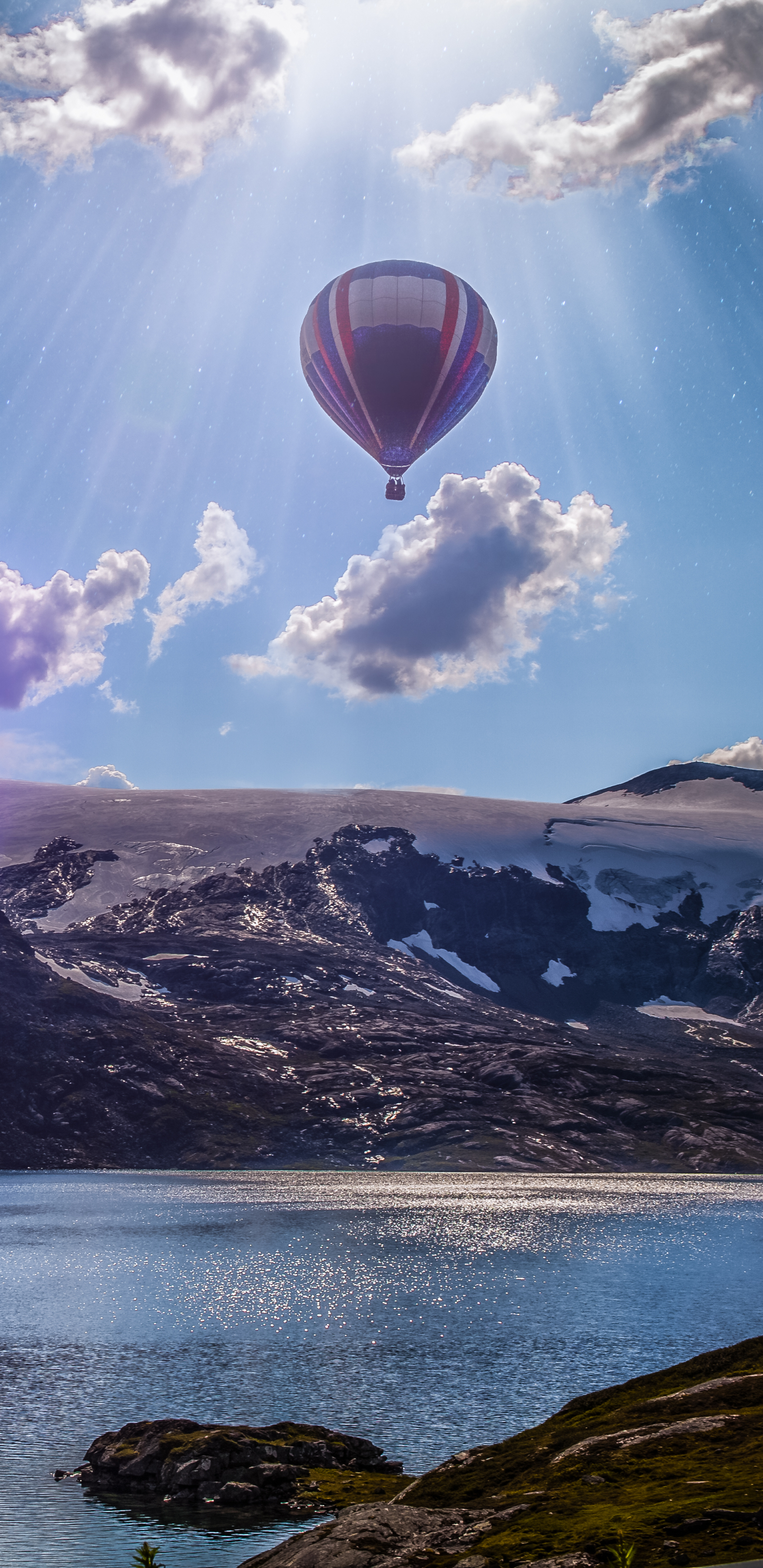 1430149 скачать обои норвегия, транспортные средства, воздушный шар, скандинавия, солнечный луч, солнечный боб - заставки и картинки бесплатно