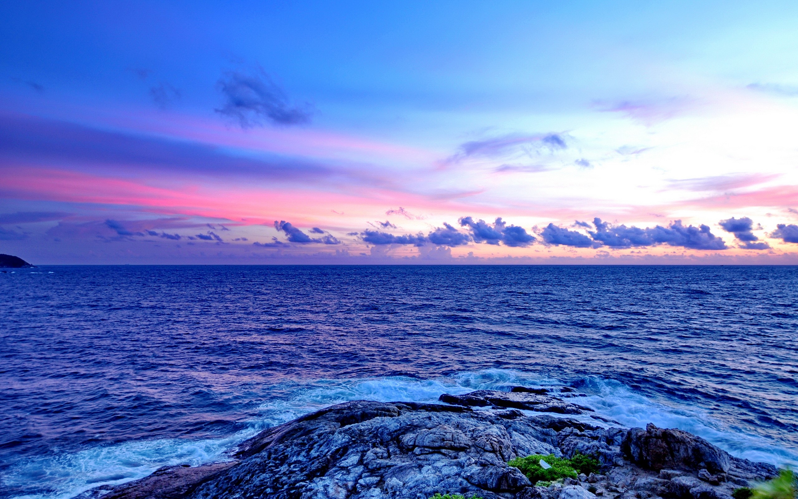 1920x1080 Background sea, dusk, earth, ocean, cloud, horizon, shore, sky, sunset