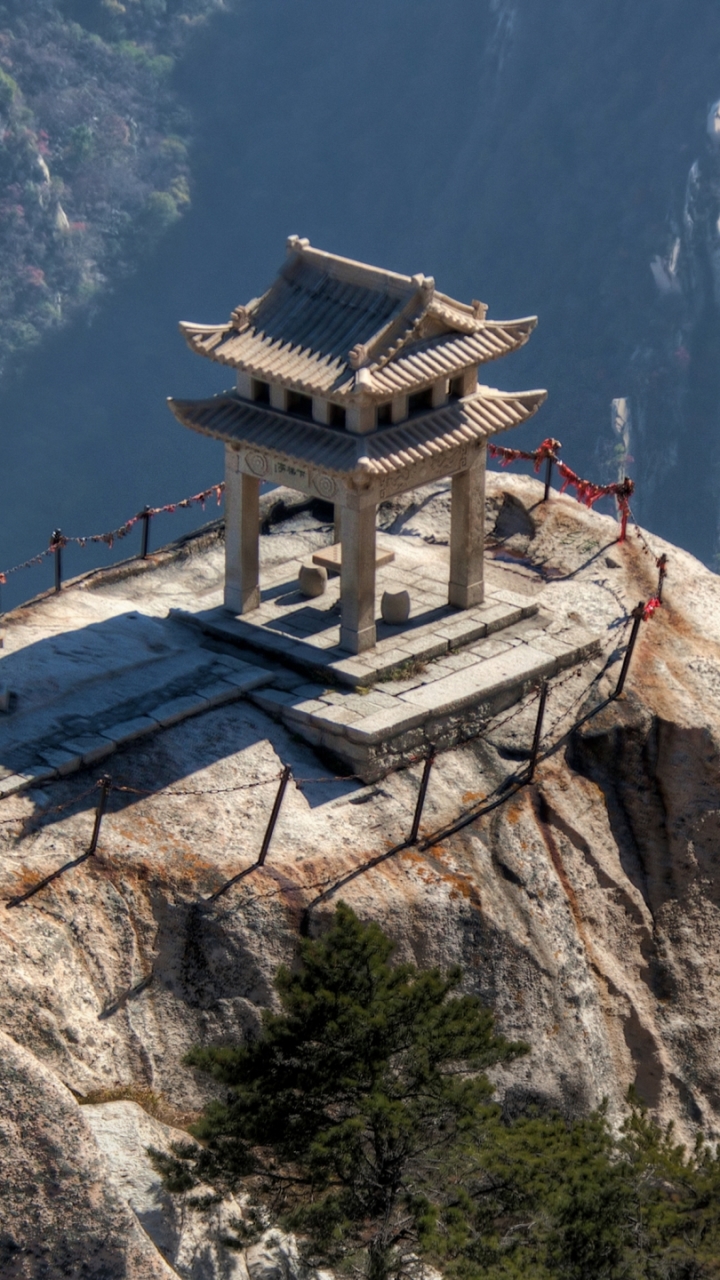 Скачать картинку Храм, Китай, Храмы, Религиозные, Кита́й, Гора Хуа в телефон бесплатно.
