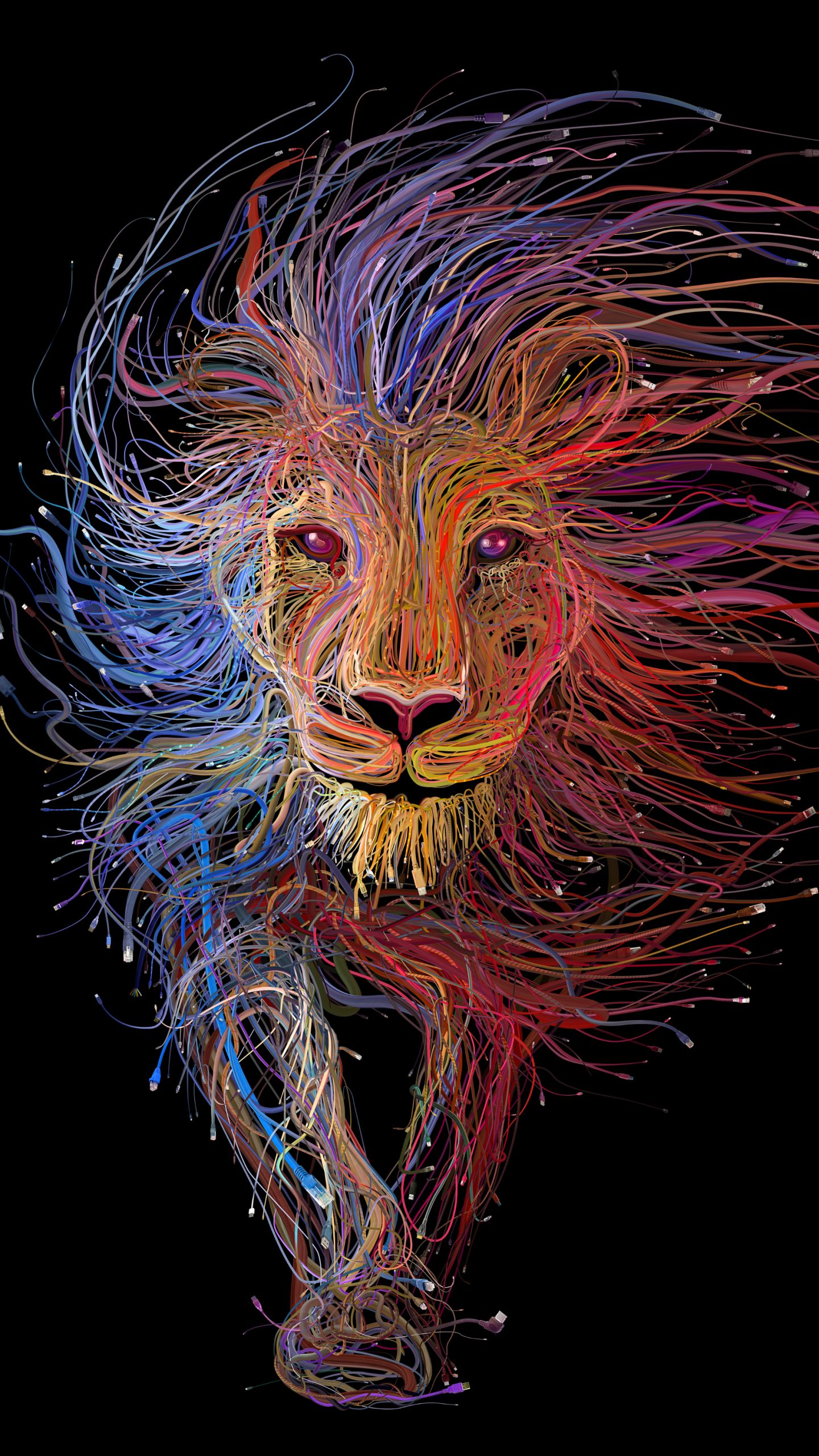無料モバイル壁紙ファンタジー, ライオン, 色, カラフル, ファンタジー動物をダウンロードします。