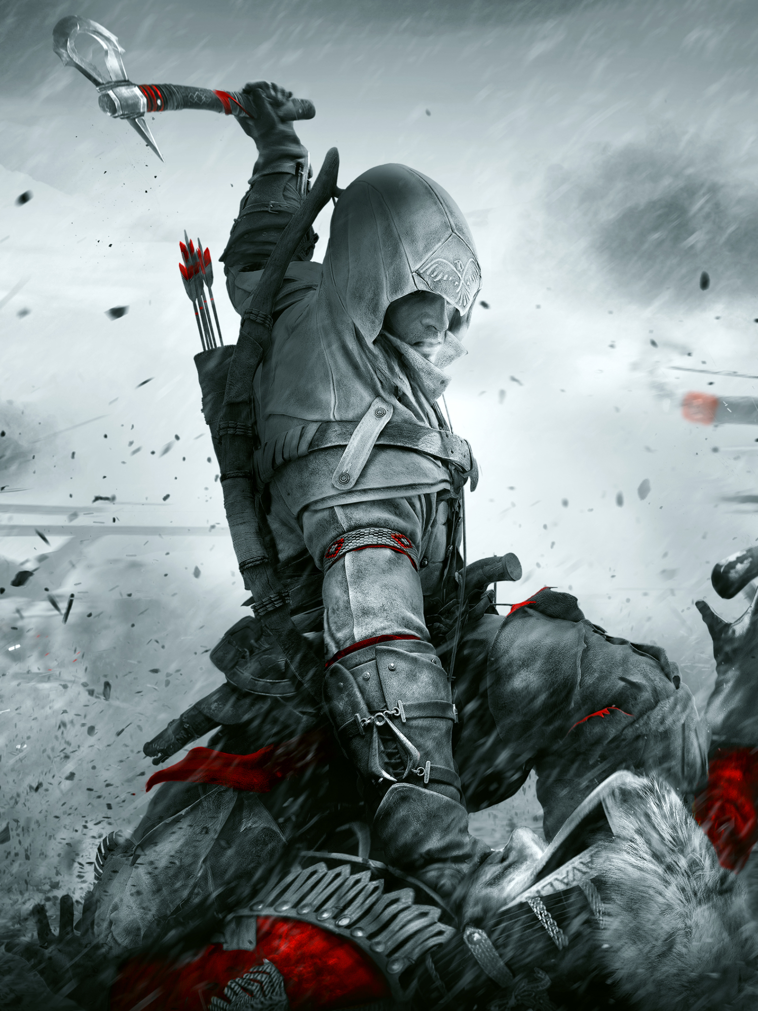 Baixe gratuitamente a imagem Videogame, Assassin's Creed, Cor Seletiva, Connor (Assassin's Creed), Assassin's Creed Iii na área de trabalho do seu PC