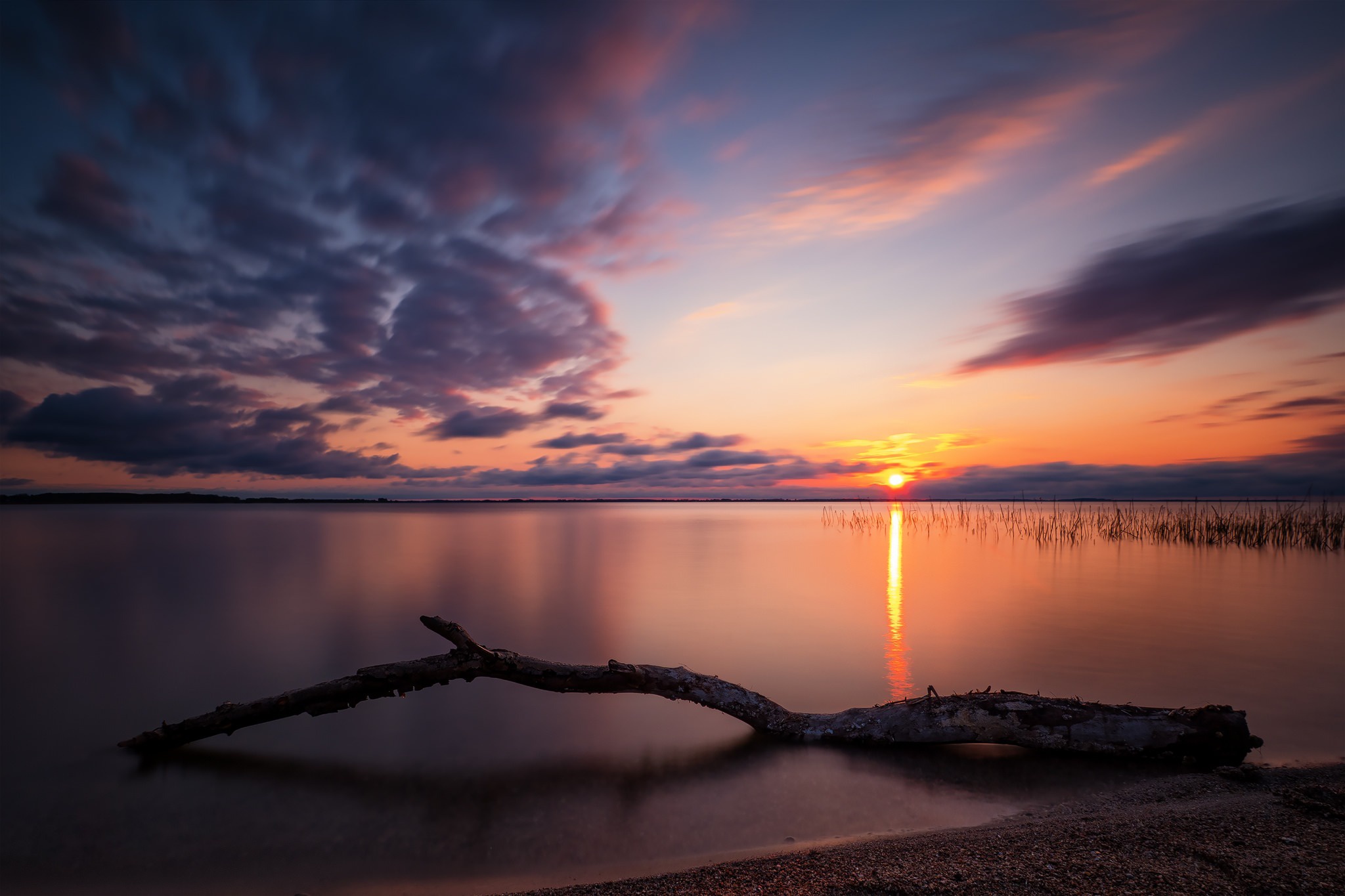 Free download wallpaper Nature, Sunset, Sky, Horizon, Ocean, Earth, Cloud on your PC desktop