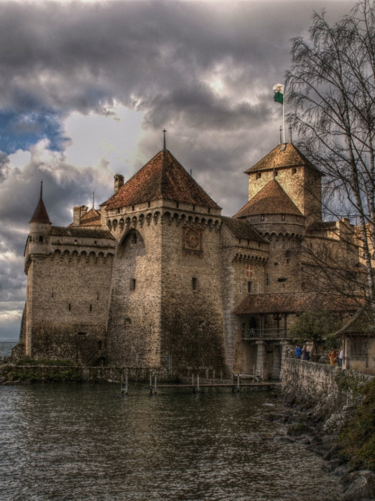 Скачати мобільні шпалери Замки, Створено Людиною, Château De Chillon безкоштовно.