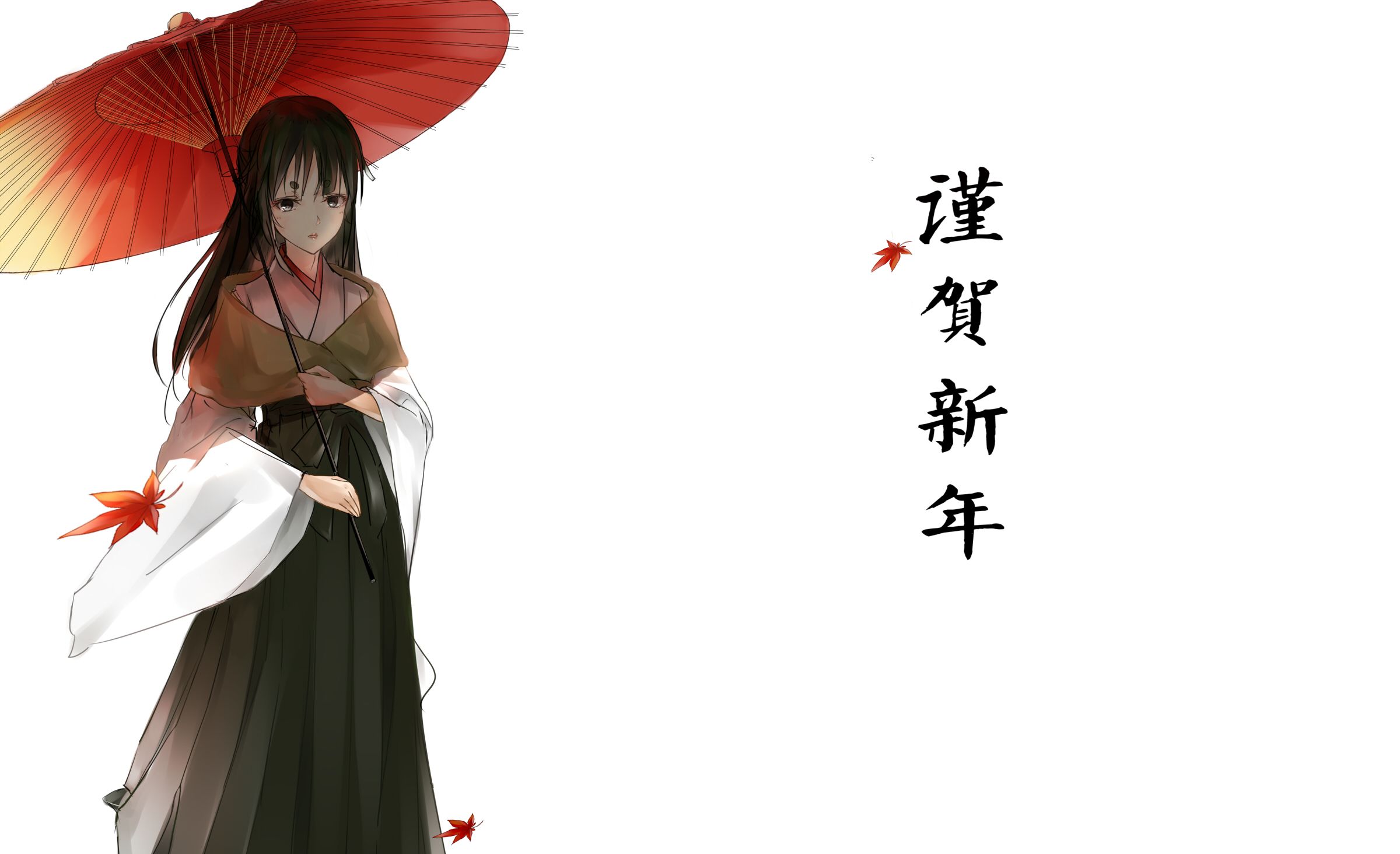 Laden Sie das Regenschirm, Kimono, Original, Animes, Schwarzes Haar, Lange Haare-Bild kostenlos auf Ihren PC-Desktop herunter