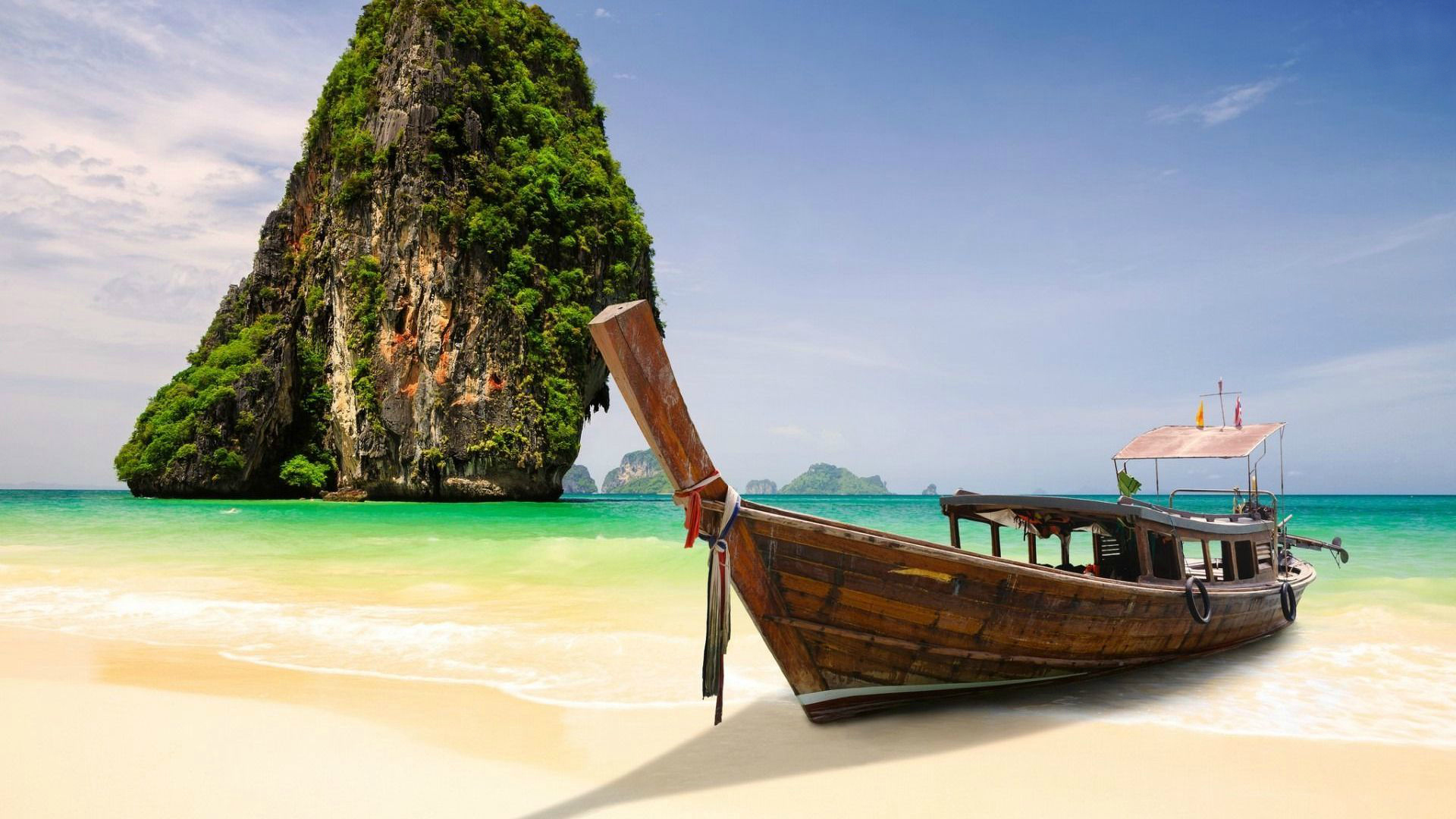 632800 télécharger l'image thaïlande, plage, véhicules, bateau, krabi - fonds d'écran et économiseurs d'écran gratuits