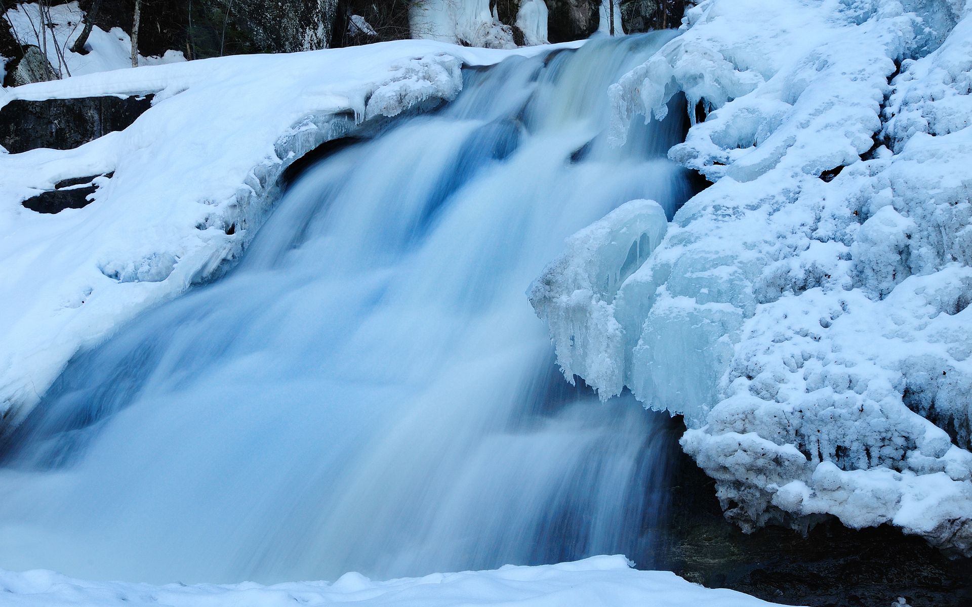 flow, nature, ice, waterfall, stream