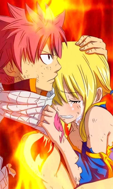 Download mobile wallpaper Anime, Fairy Tail, Lucy Heartfilia, Natsu Dragneel, Nalu (Fairy Tail) for free.