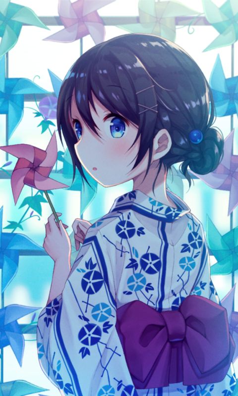 Descarga gratuita de fondo de pantalla para móvil de Kimono, Animado, Chica.