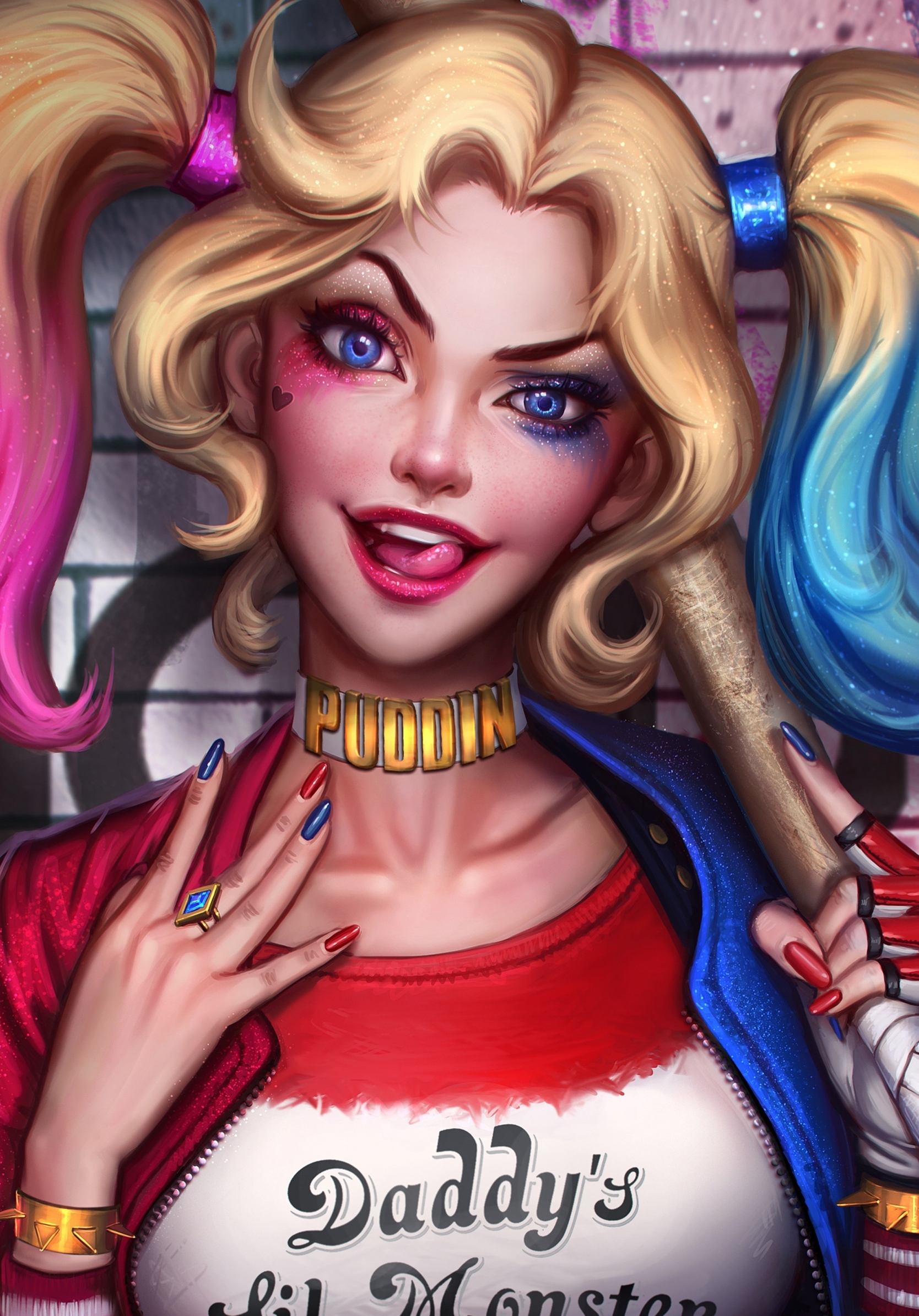 Download mobile wallpaper Blue Eyes, Comics, Harley Quinn, Dc Comics, Twintails, Two Toned Hair for free.