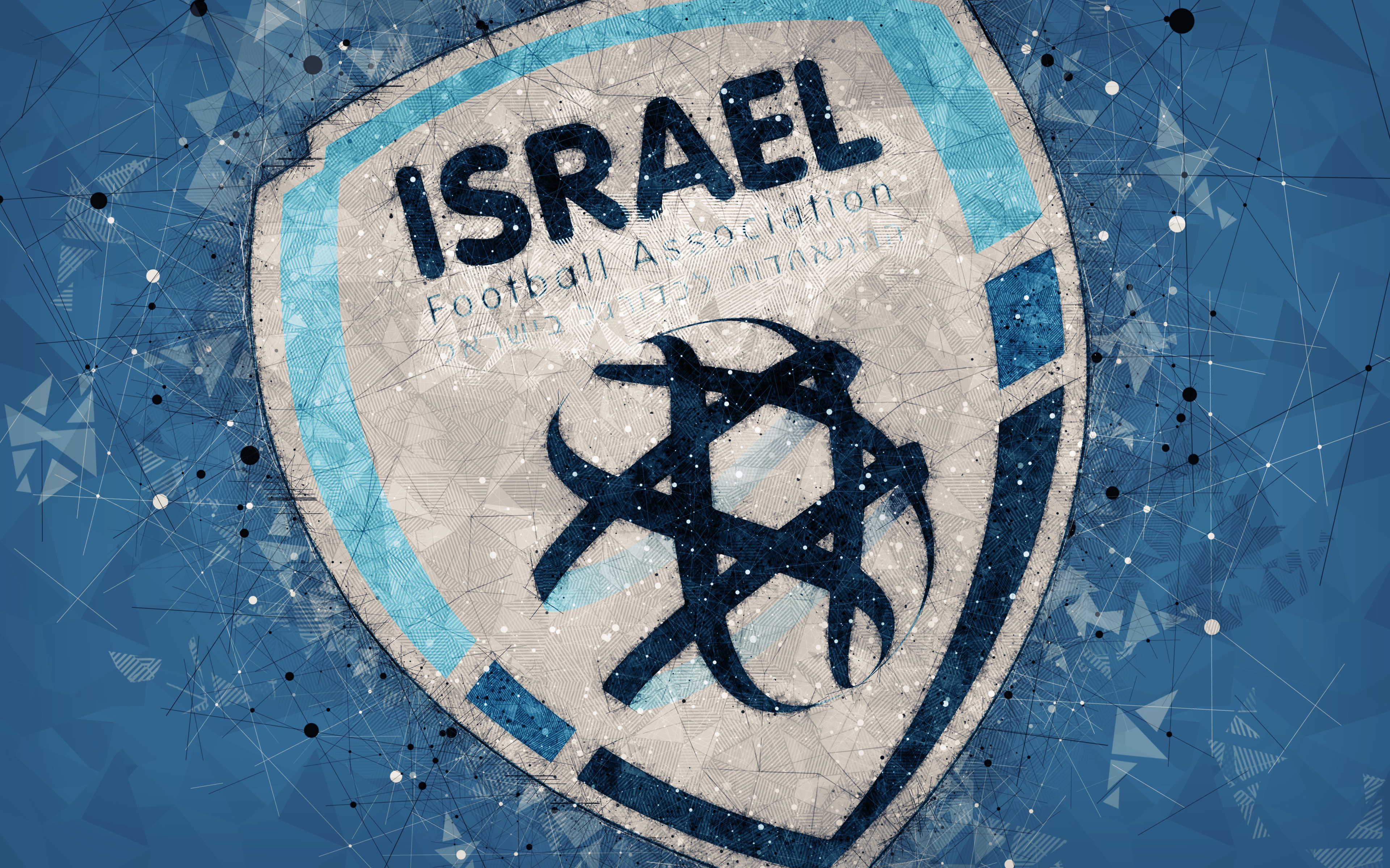 1531430 Hintergrundbild herunterladen sport, israelische fußballnationalmannschaft, emblem, israel, logo, fußball - Bildschirmschoner und Bilder kostenlos