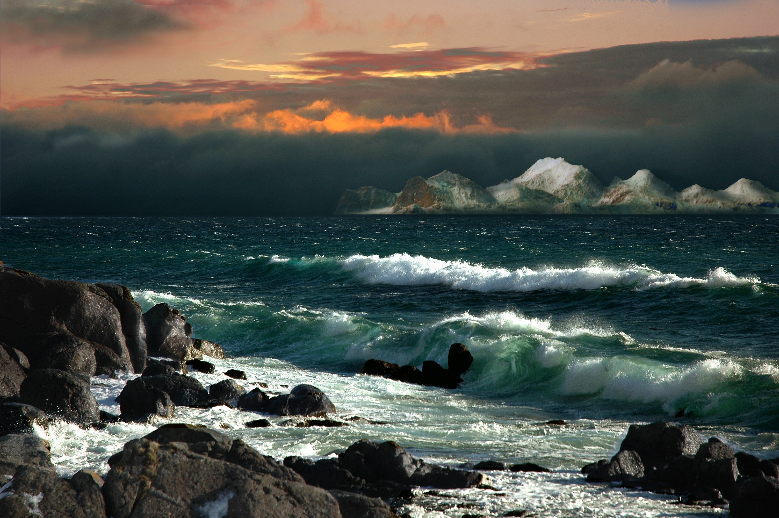 Descarga gratis la imagen Océano, Tormenta, Nube, Ola, Atardecer, Tierra/naturaleza en el escritorio de tu PC