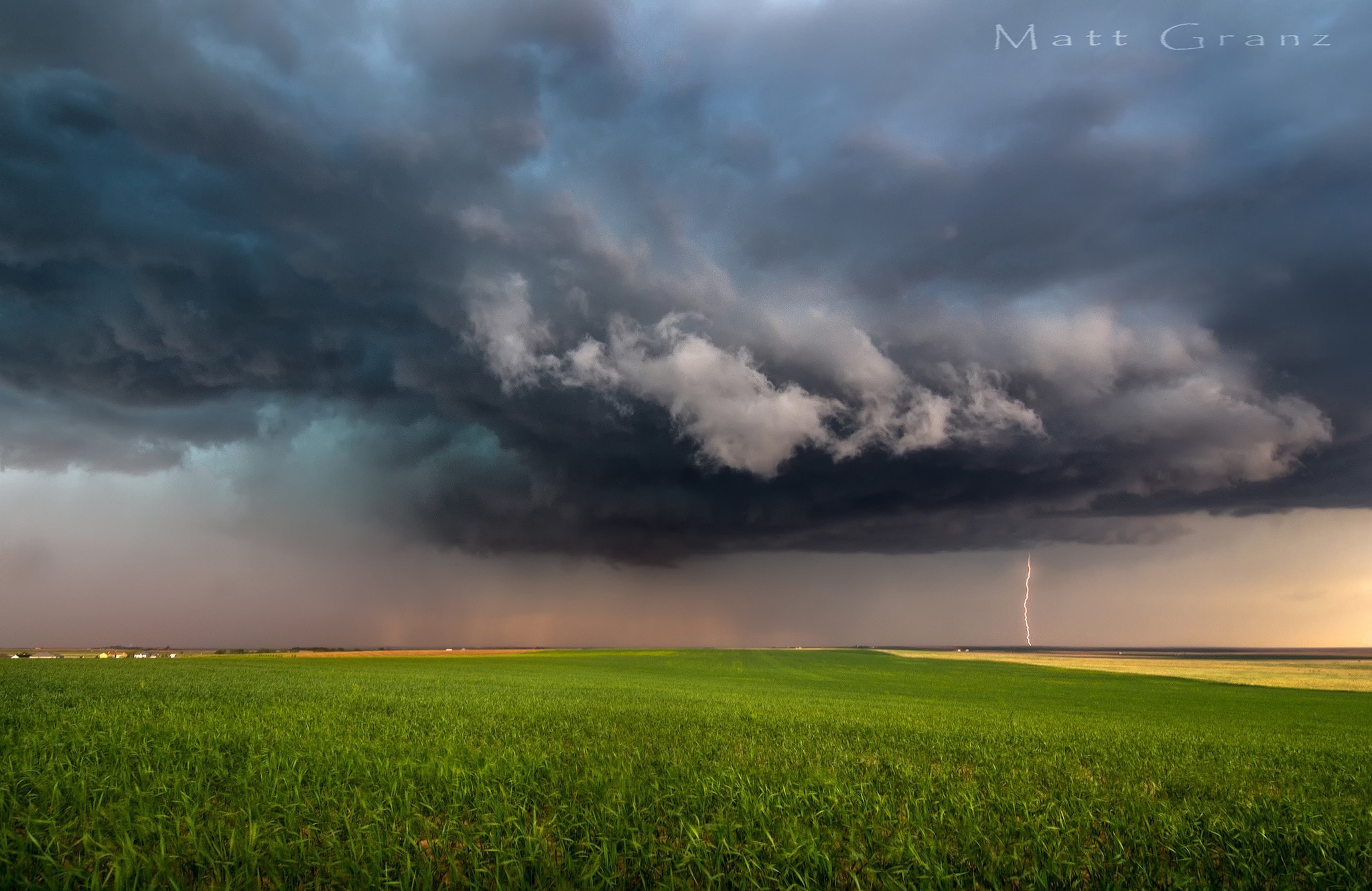 Download mobile wallpaper Lightning, Field, Cloud, Photography for free.