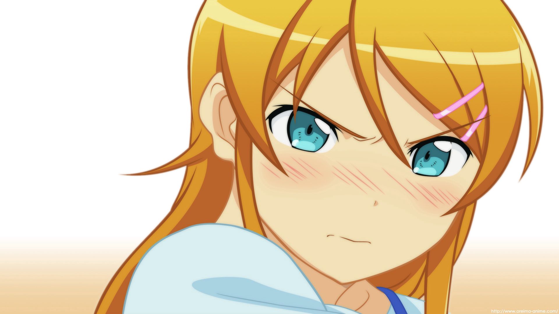 Free download wallpaper Anger, Blonde, Eyes, Girl, Anime on your PC desktop