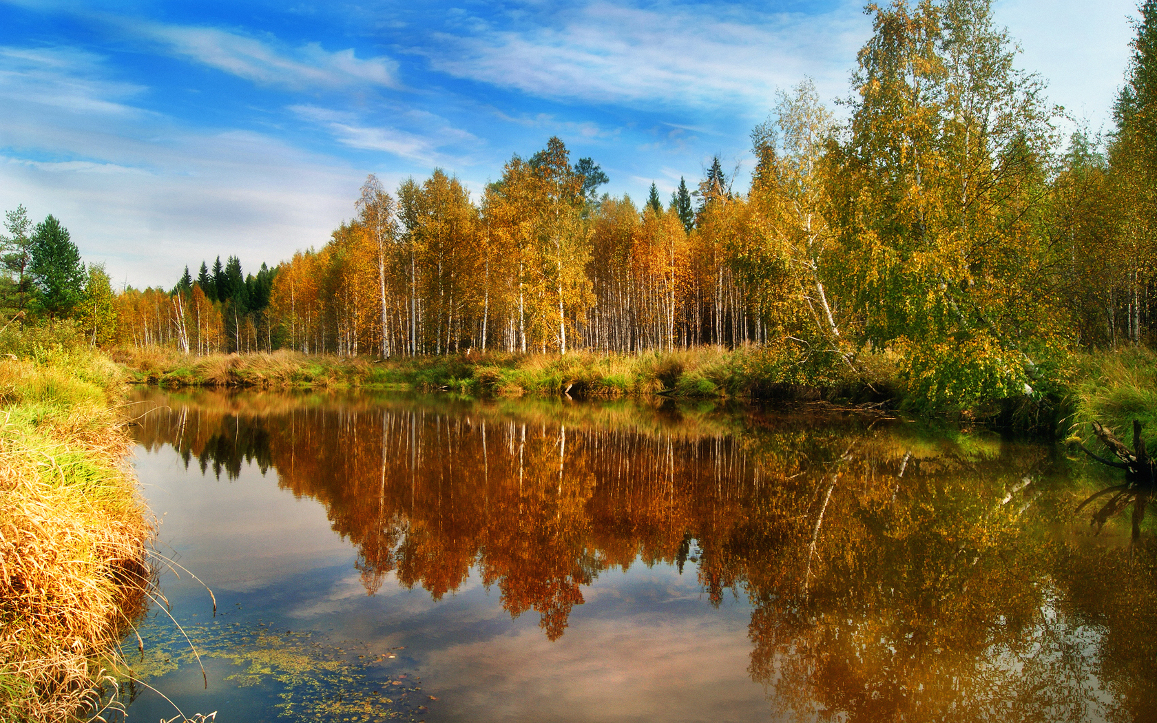 Free download wallpaper Landscape, Rivers, Trees, Autumn on your PC desktop