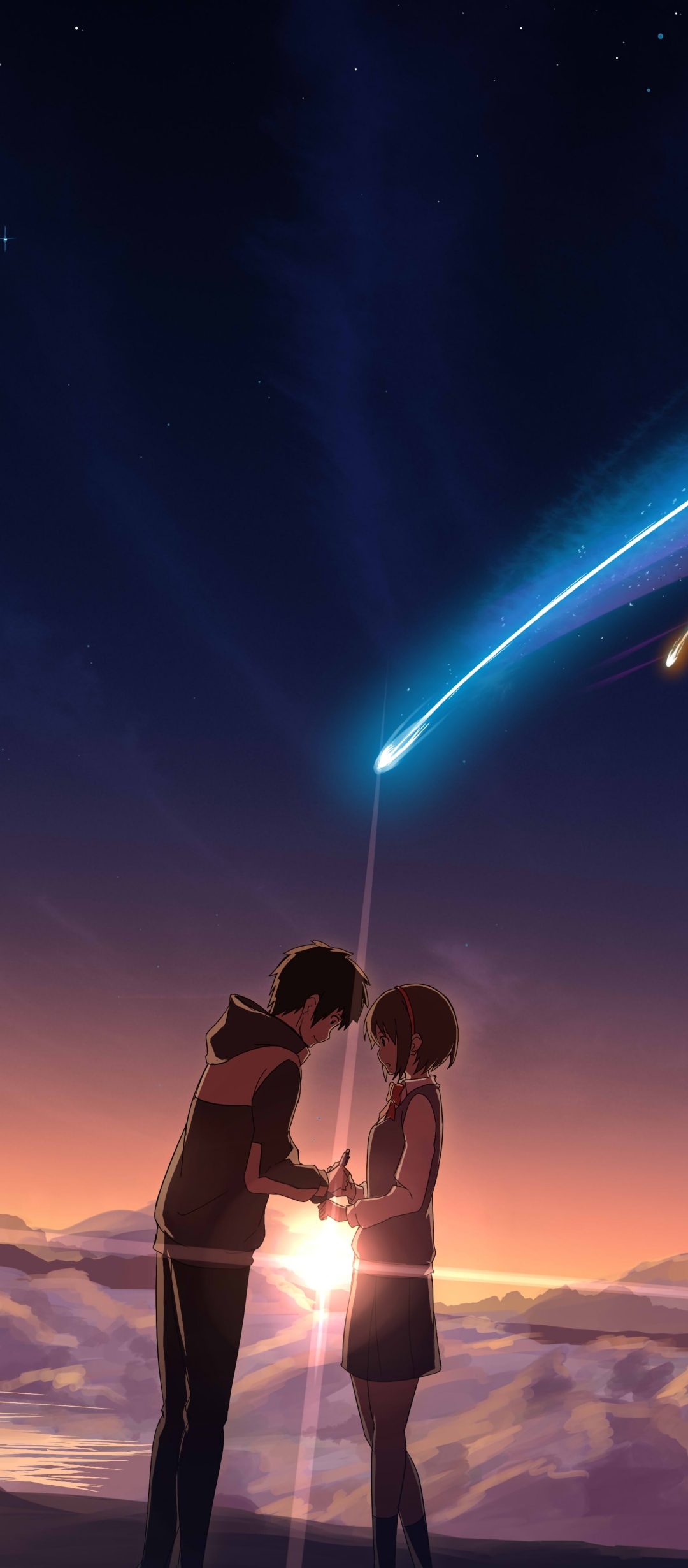 4K papier peint mettant en vedette Mitsuha et Taki de Kimi no Na wa