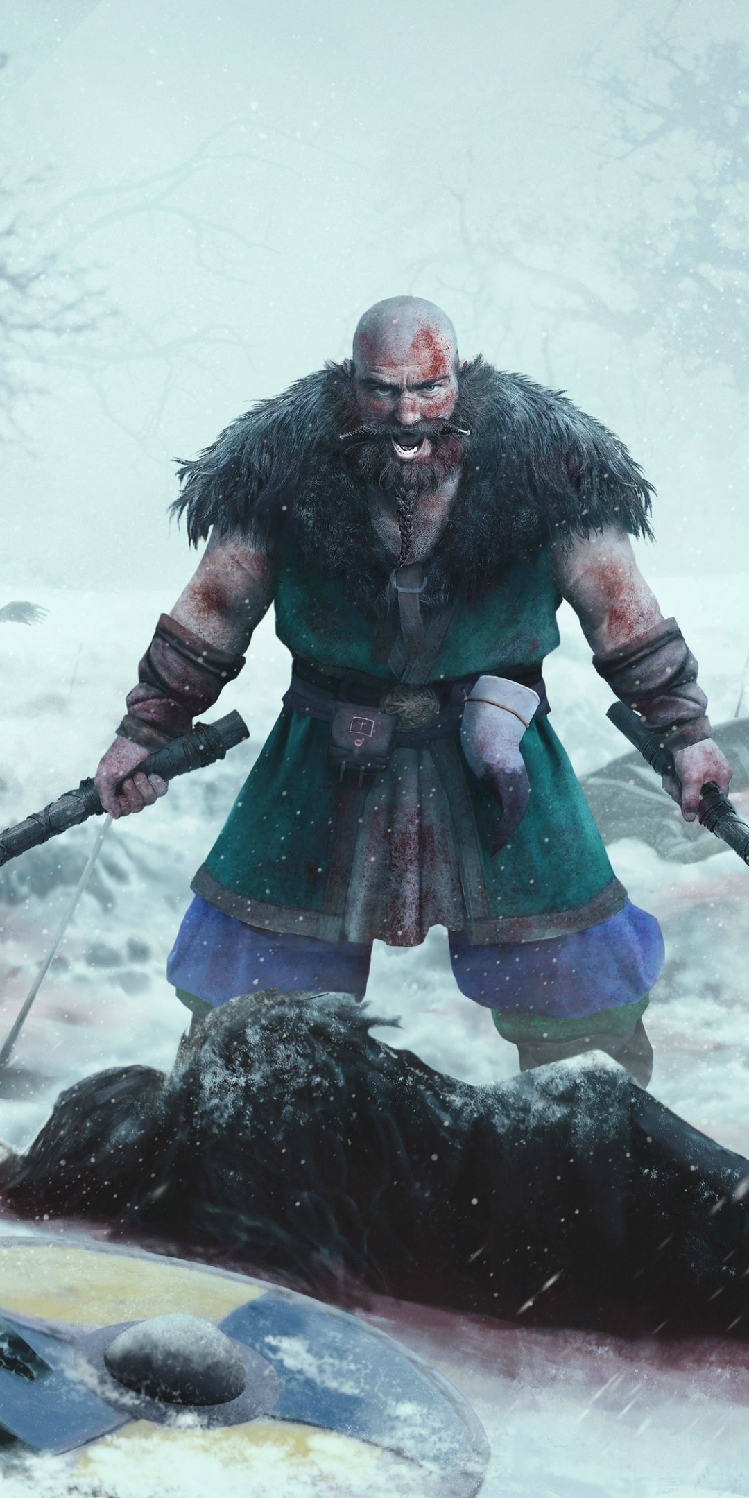 Download mobile wallpaper Winter, Fantasy, Warrior, Viking for free.