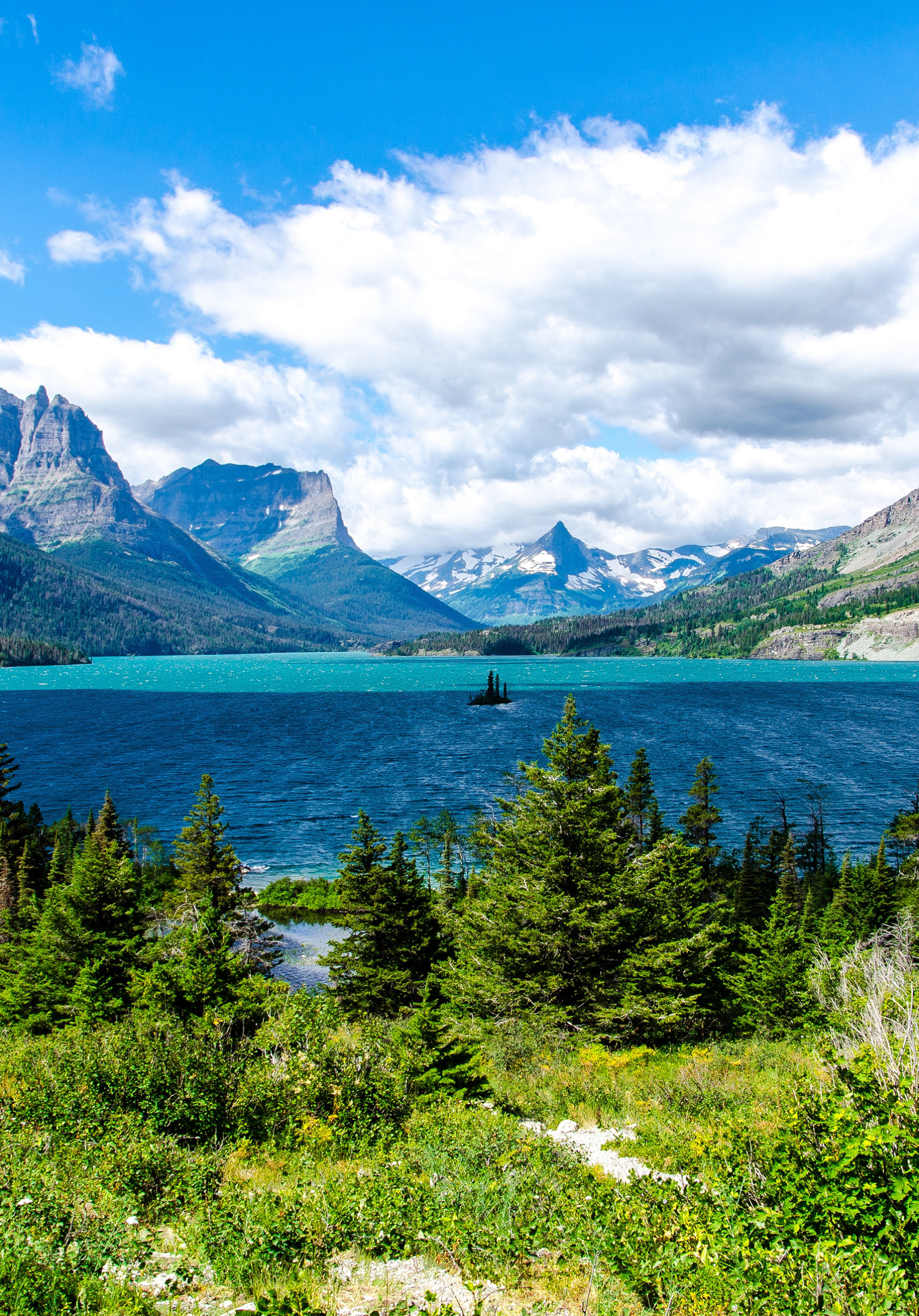 Free download wallpaper Nature, Lakes, Lake, Earth, Glacier National Park, Saint Mary Lake on your PC desktop