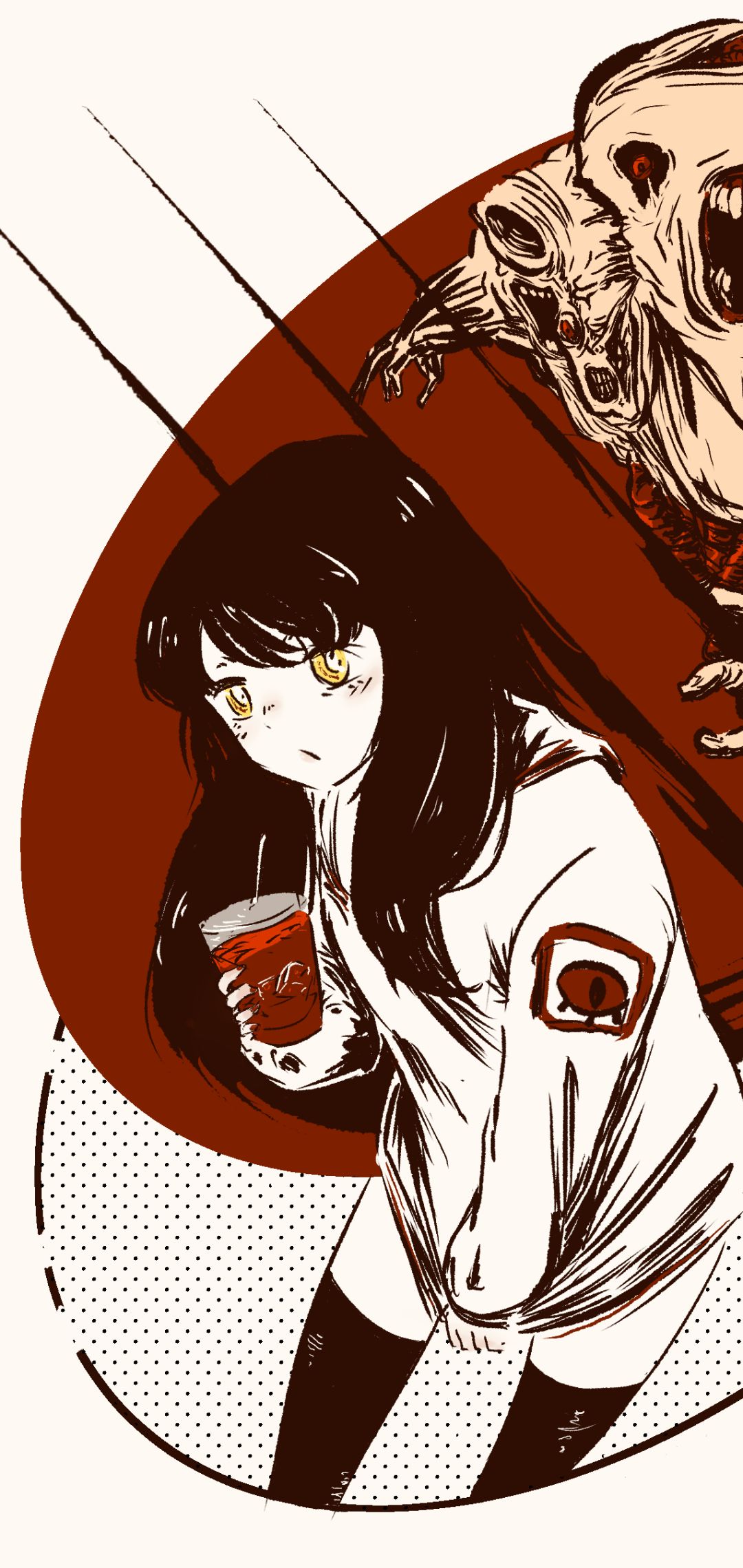 anime, mieruko chan, miko yotsuya Smartphone Background