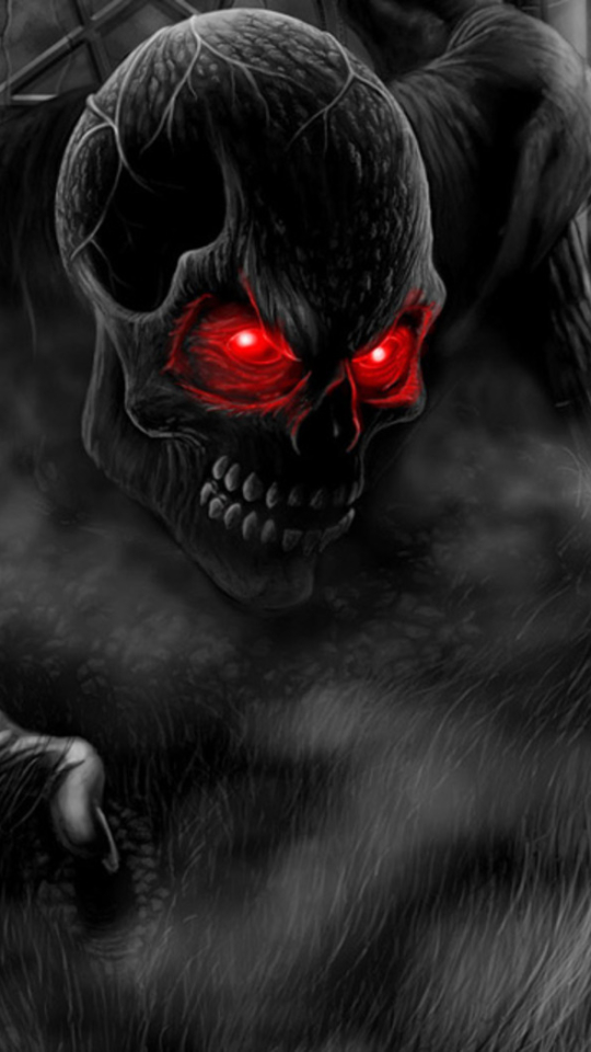 Download mobile wallpaper Dark, Creepy, Skull for free.