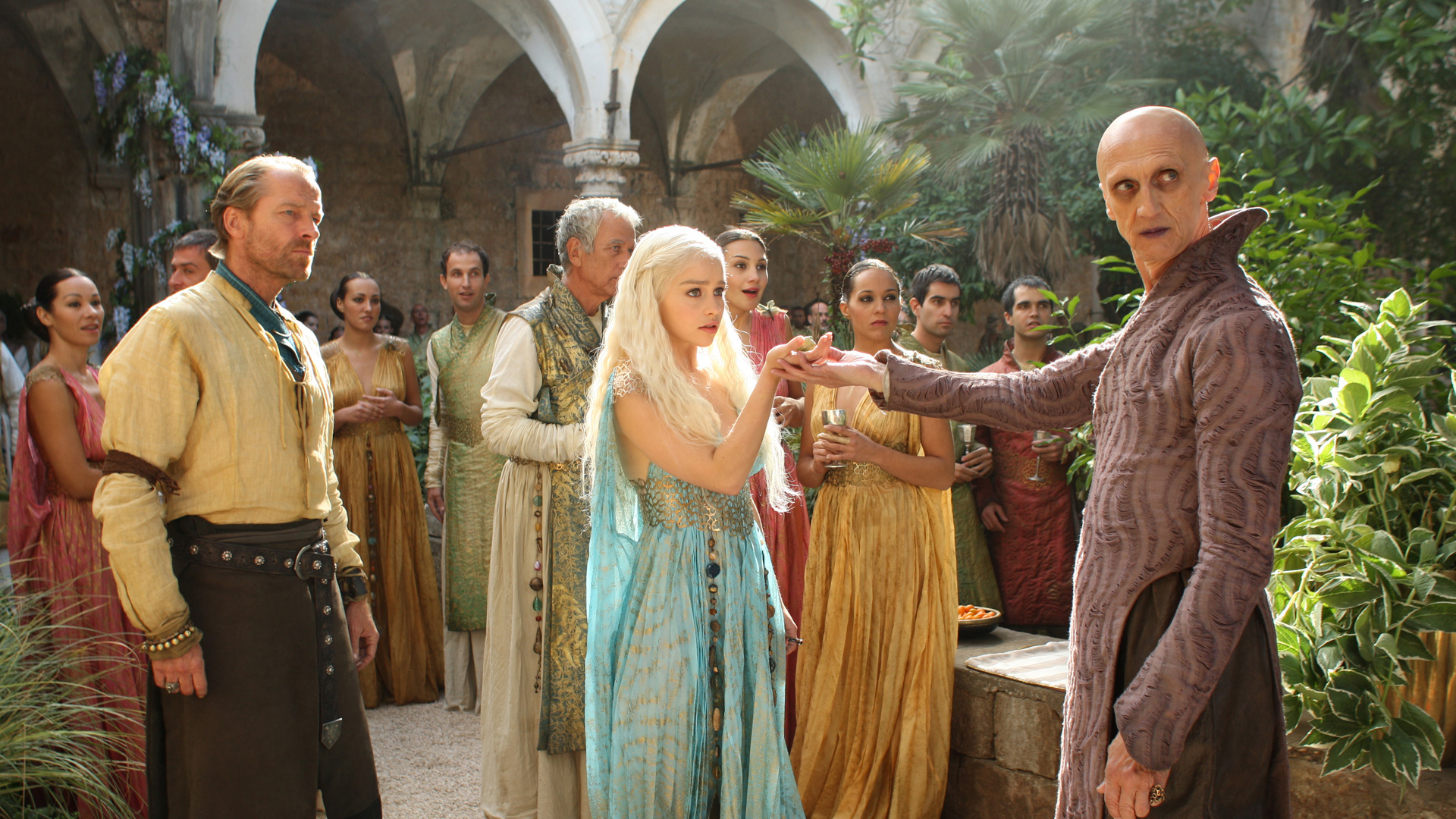 daenerys targaryen, tv show, game of thrones, emilia clarke, iain glen, jorah mormont
