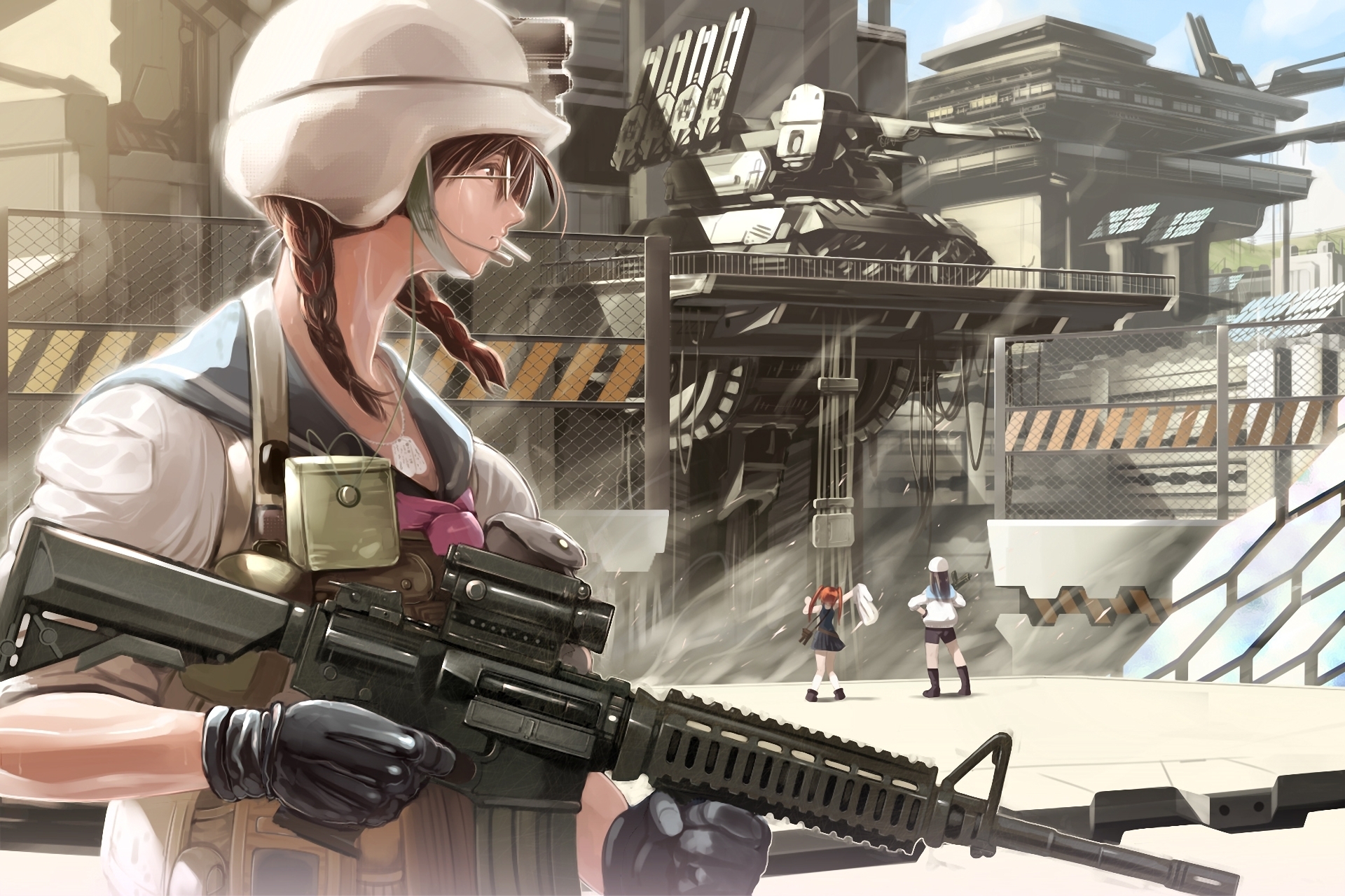 Download mobile wallpaper Anime, Glasses, Military for free.