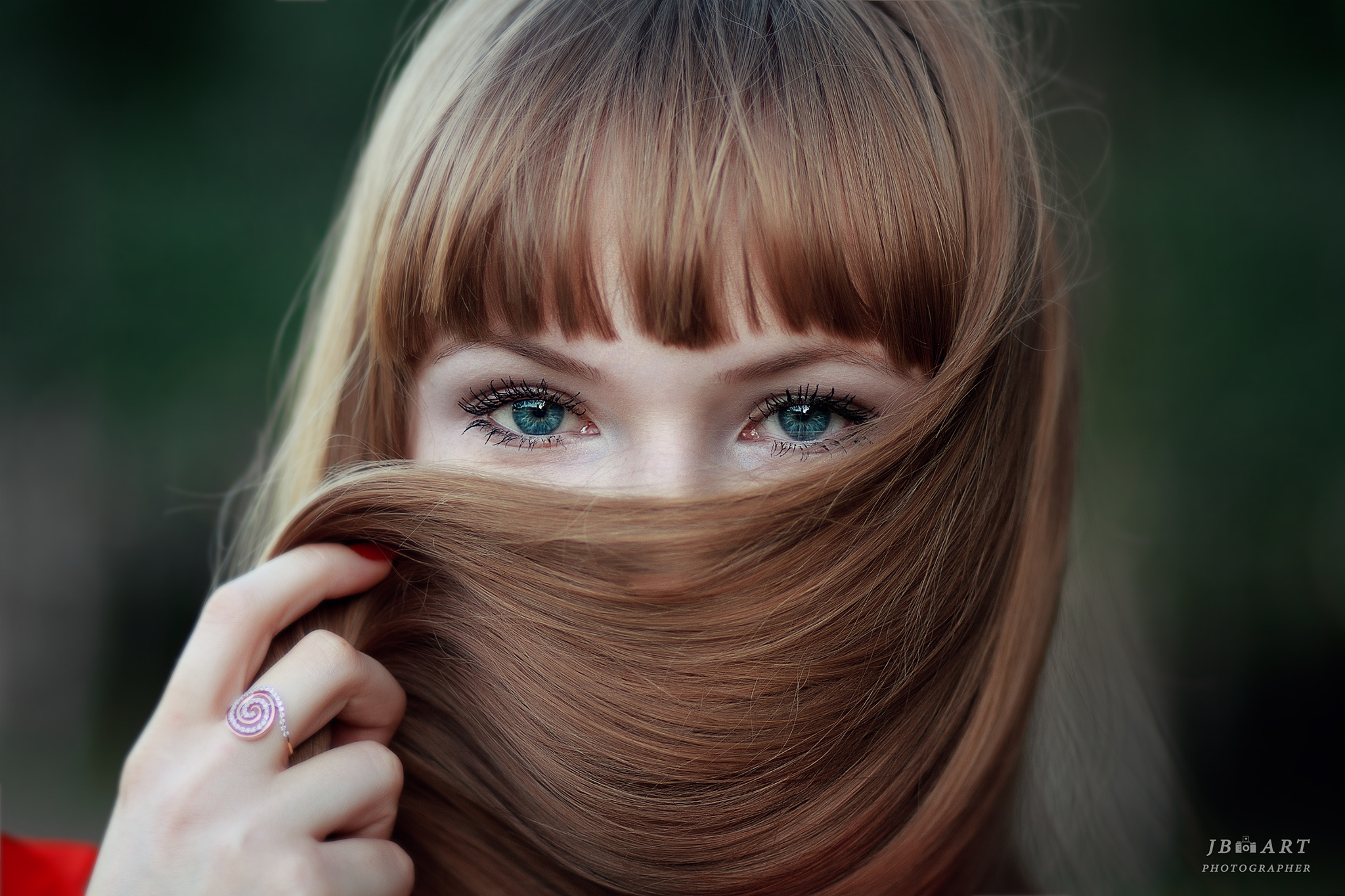 Download mobile wallpaper Hair, Bokeh, Blonde, Eye, Model, Women, Green Eyes for free.