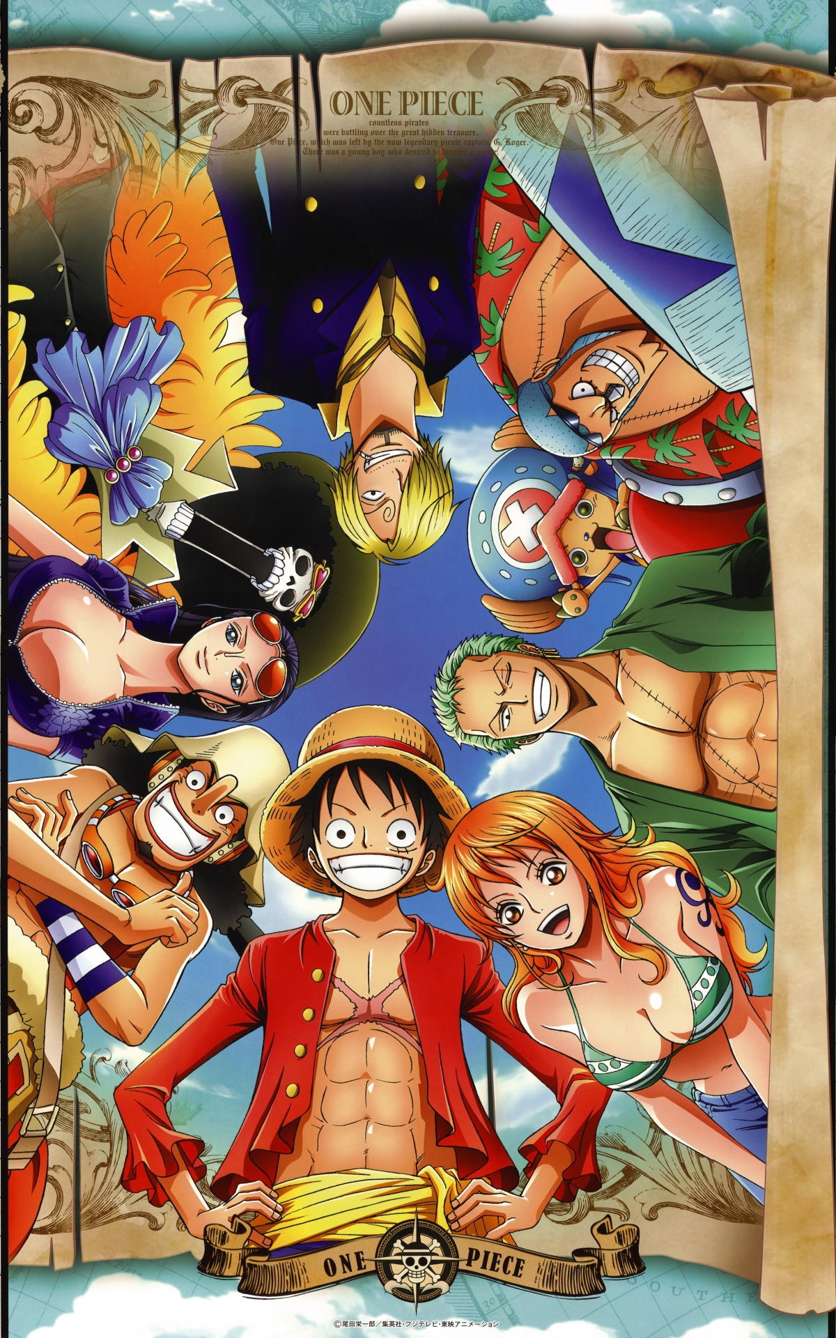 Baixar papel de parede para celular de Anime, Calendário, One Piece, Tony Tony Chopper, Usopp (One Piece), Roronoa Zoro, Monkey D Luffy, Nami (One Piece), Sanji (One Piece), Brook (One Piece), Nico Robin, Franky (One Piece) gratuito.
