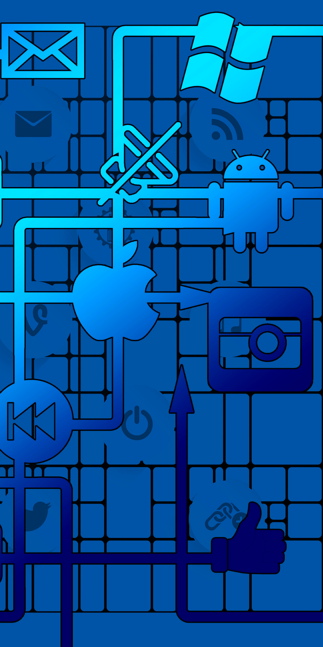 technology, social media, blue, logo
