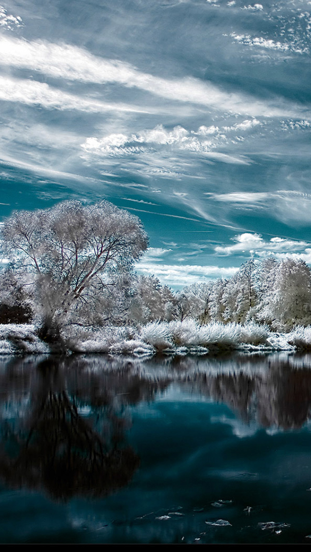 Download mobile wallpaper Winter, Water, Sky, Reflection, Earth for free.