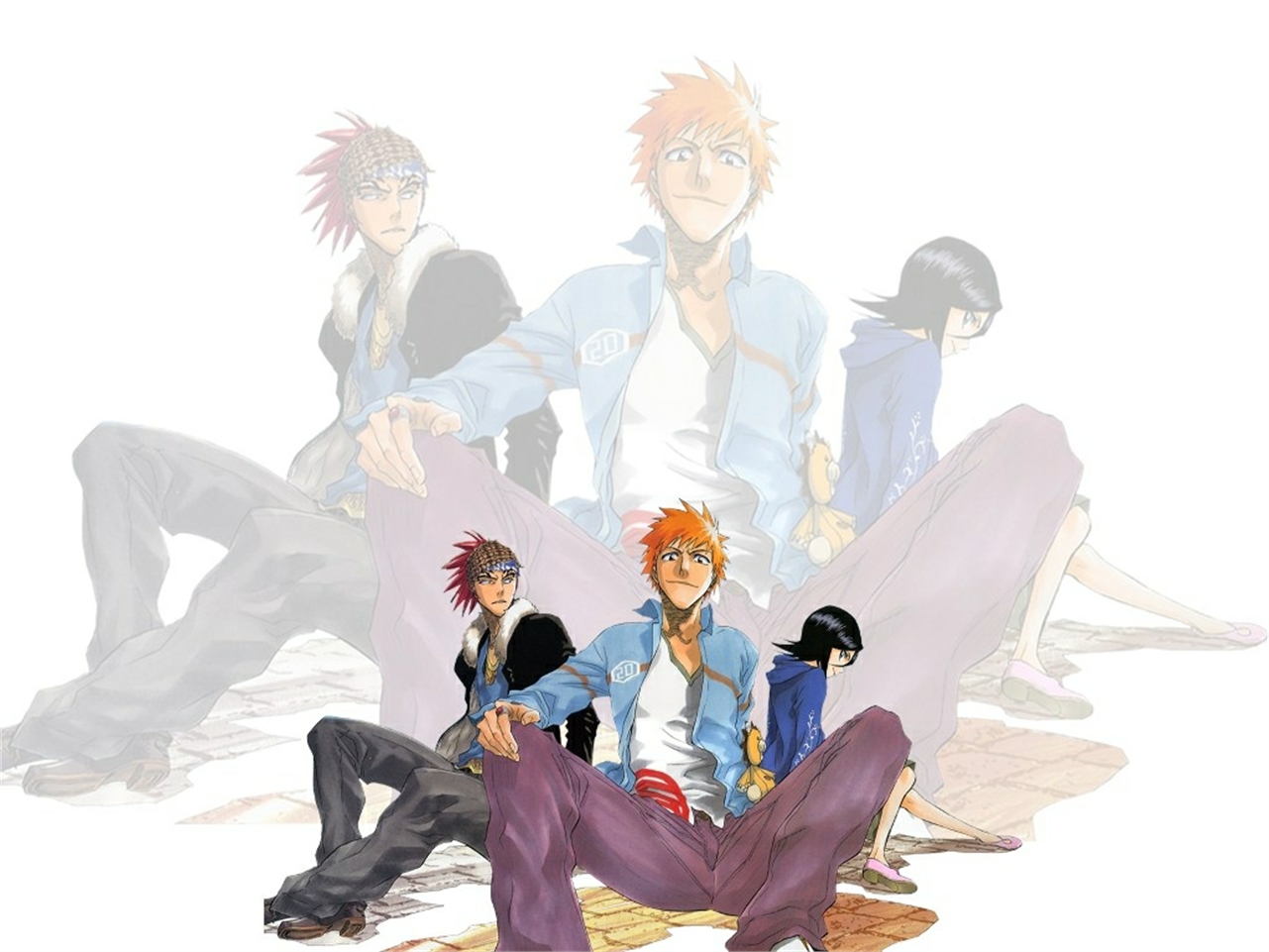 Free download wallpaper Anime, Bleach, Rukia Kuchiki, Renji Abarai, Ichigo Kurosaki on your PC desktop