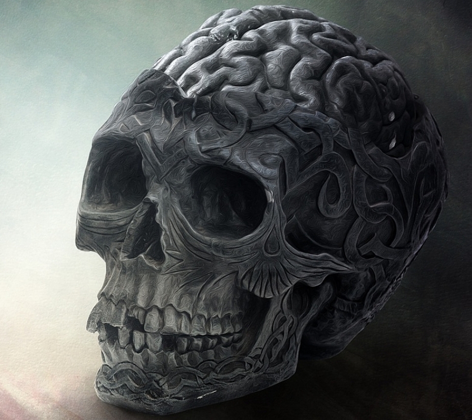 Download mobile wallpaper Dark, Skull for free.