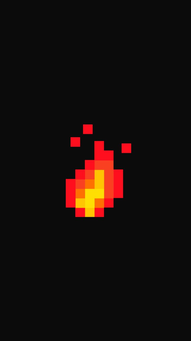 Handy-Wallpaper Feuer, Minecraft, Flamme, Einfach, Computerspiele kostenlos herunterladen.