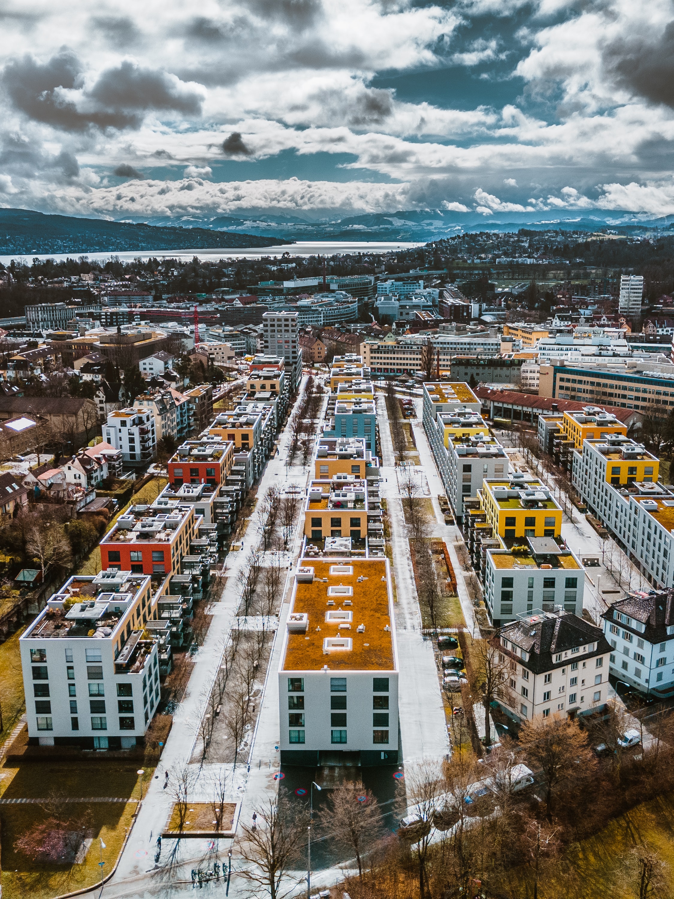 cities, winter, snow, city, building, view from above, urban landscape, cityscape
