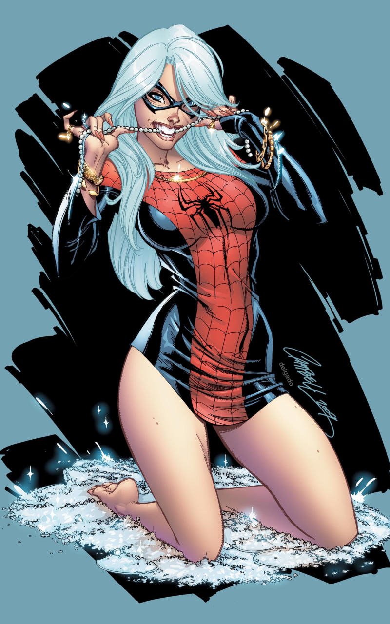 Handy-Wallpaper Comics, Schwarze Katze (Marvel Comics), Spider Man kostenlos herunterladen.