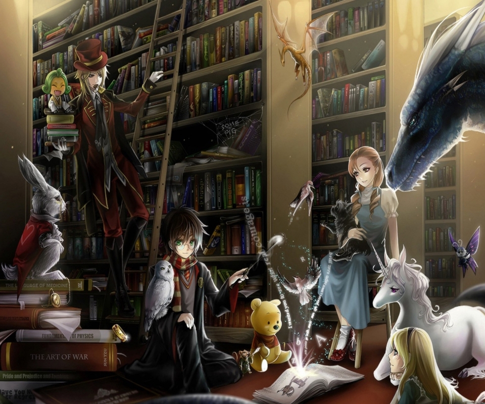 Free download wallpaper Fantasy, Book, Library on your PC desktop