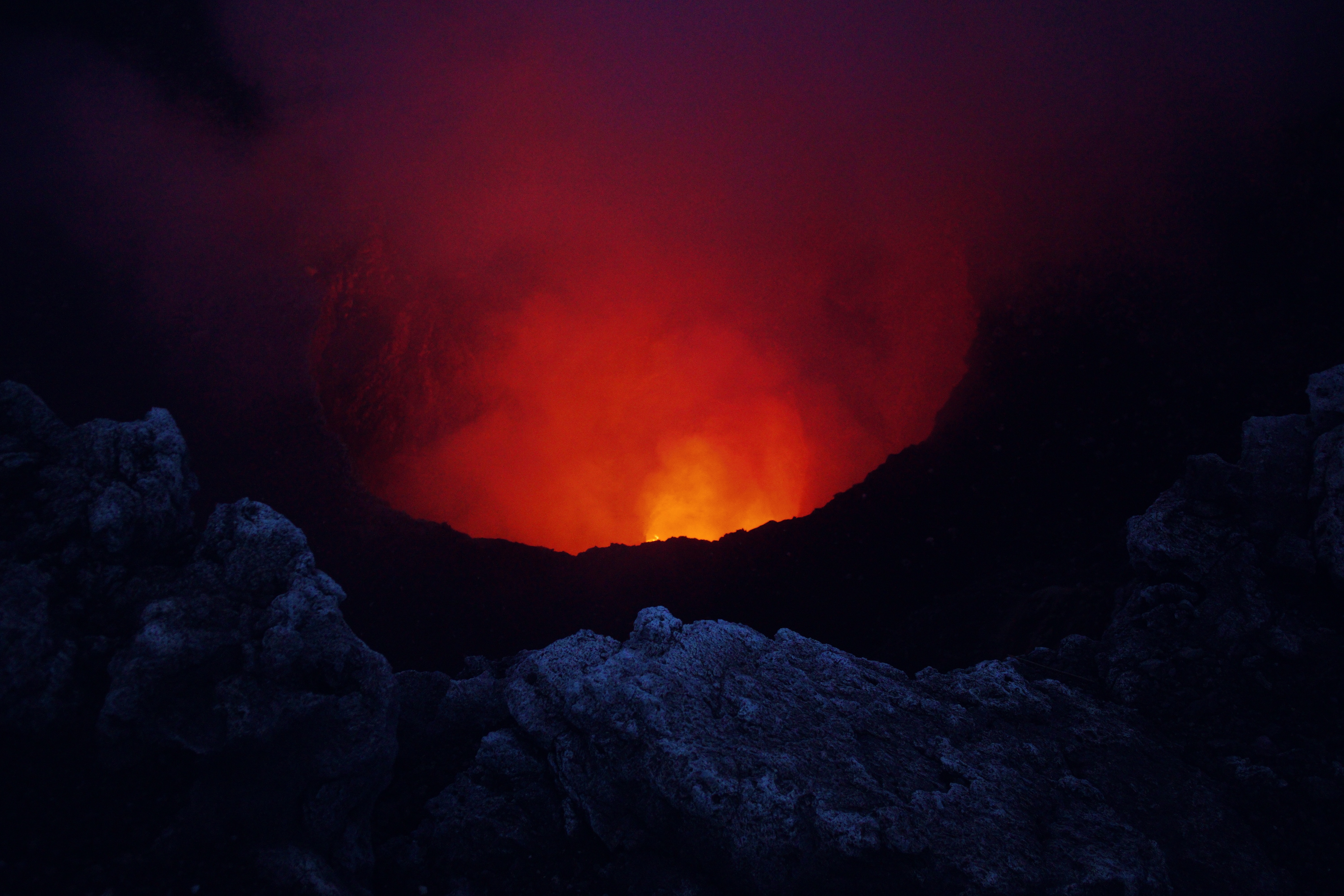volcano, lava, nature, masaya, nicaragua