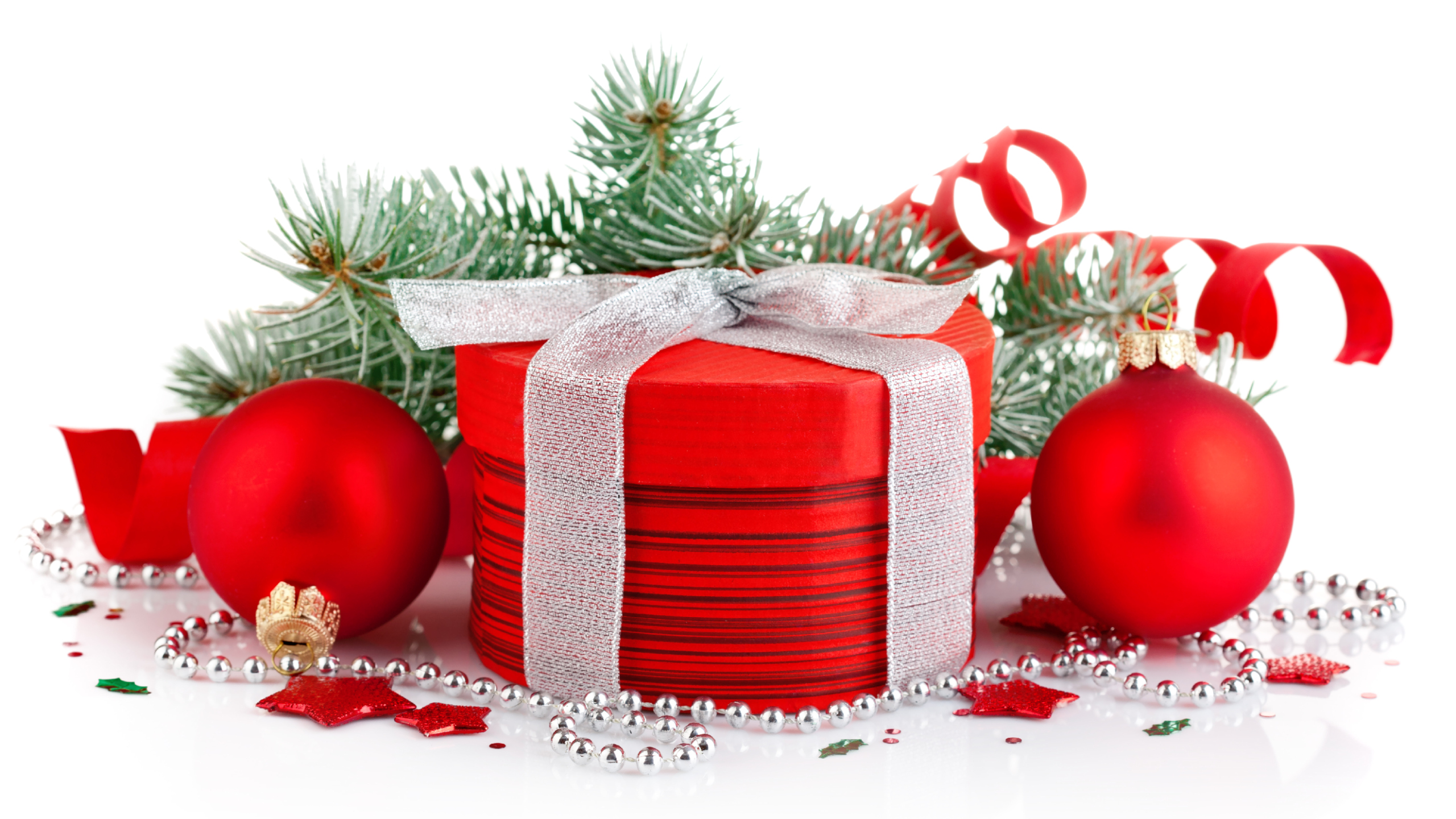 Download mobile wallpaper Ribbon, Gift, Christmas Ornaments, Christmas, Holiday for free.