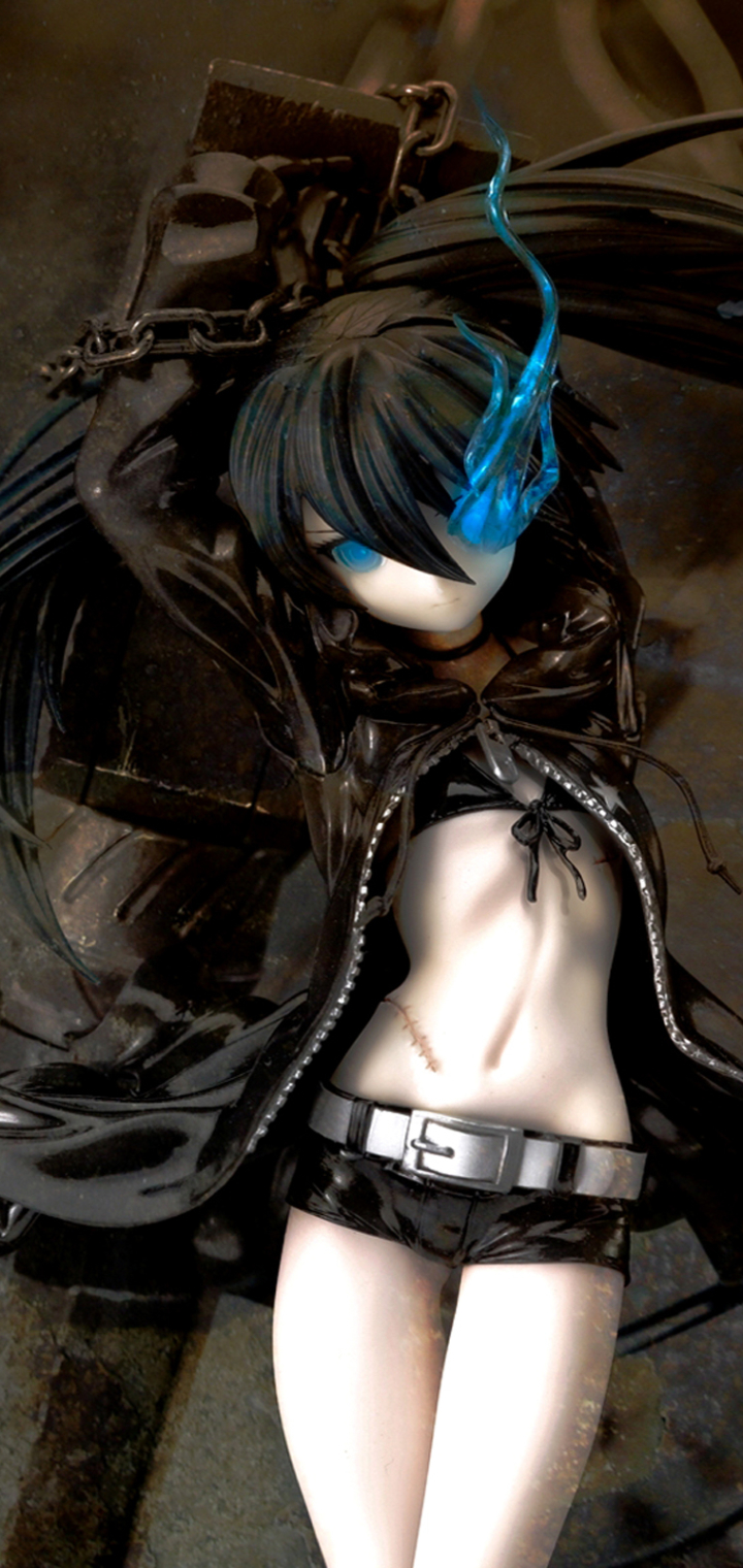 Download mobile wallpaper Anime, Black Rock Shooter, Flame, Figurine, Twintails for free.
