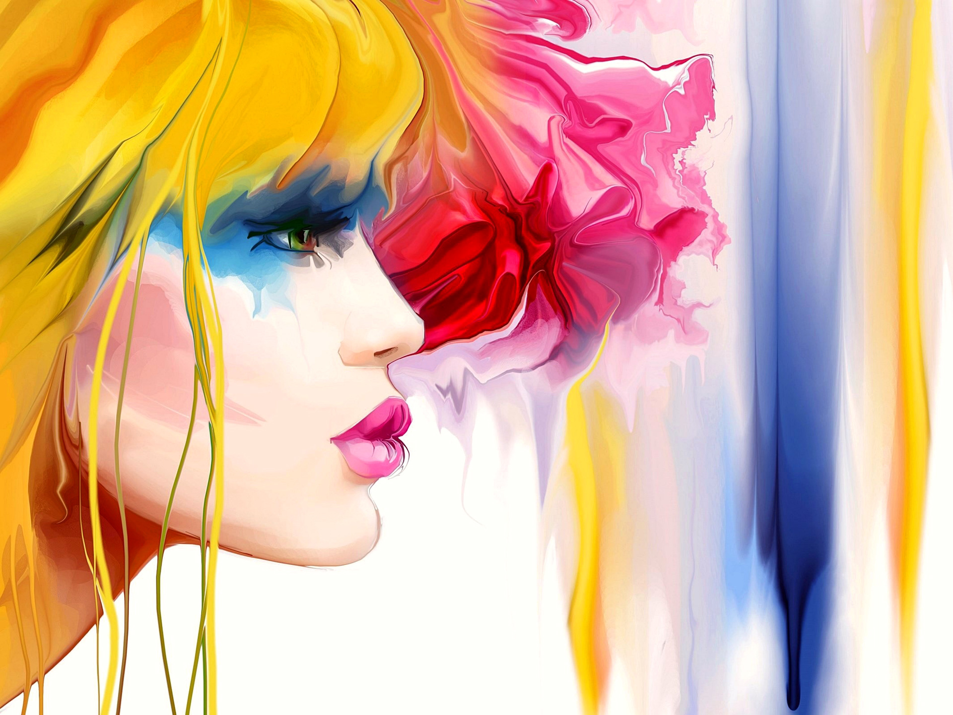 Laden Sie das Farben, Profil, Frauen, Künstlerisch-Bild kostenlos auf Ihren PC-Desktop herunter