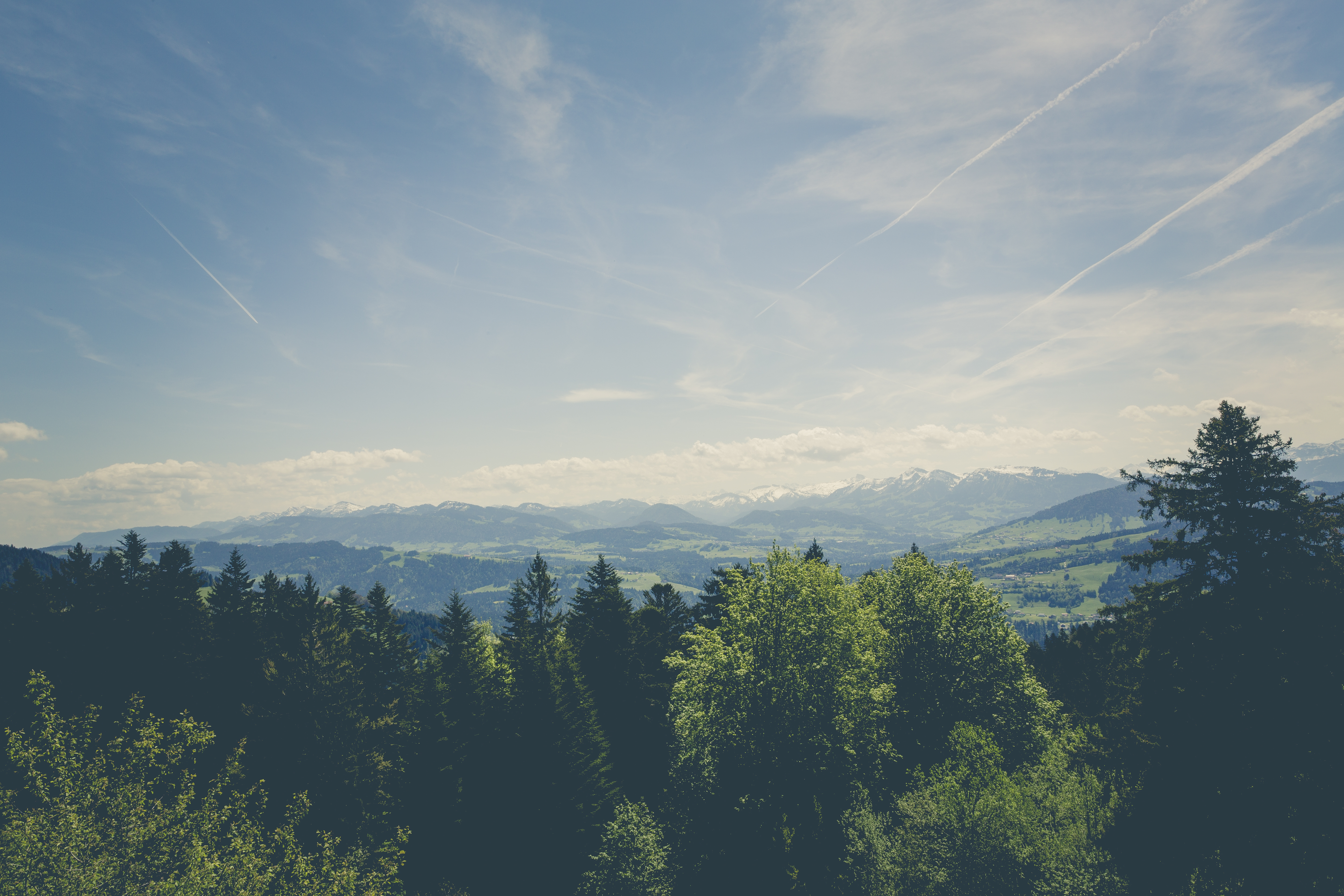 Free download wallpaper Trees, Mountains, Nature, Vertex, Tops on your PC desktop