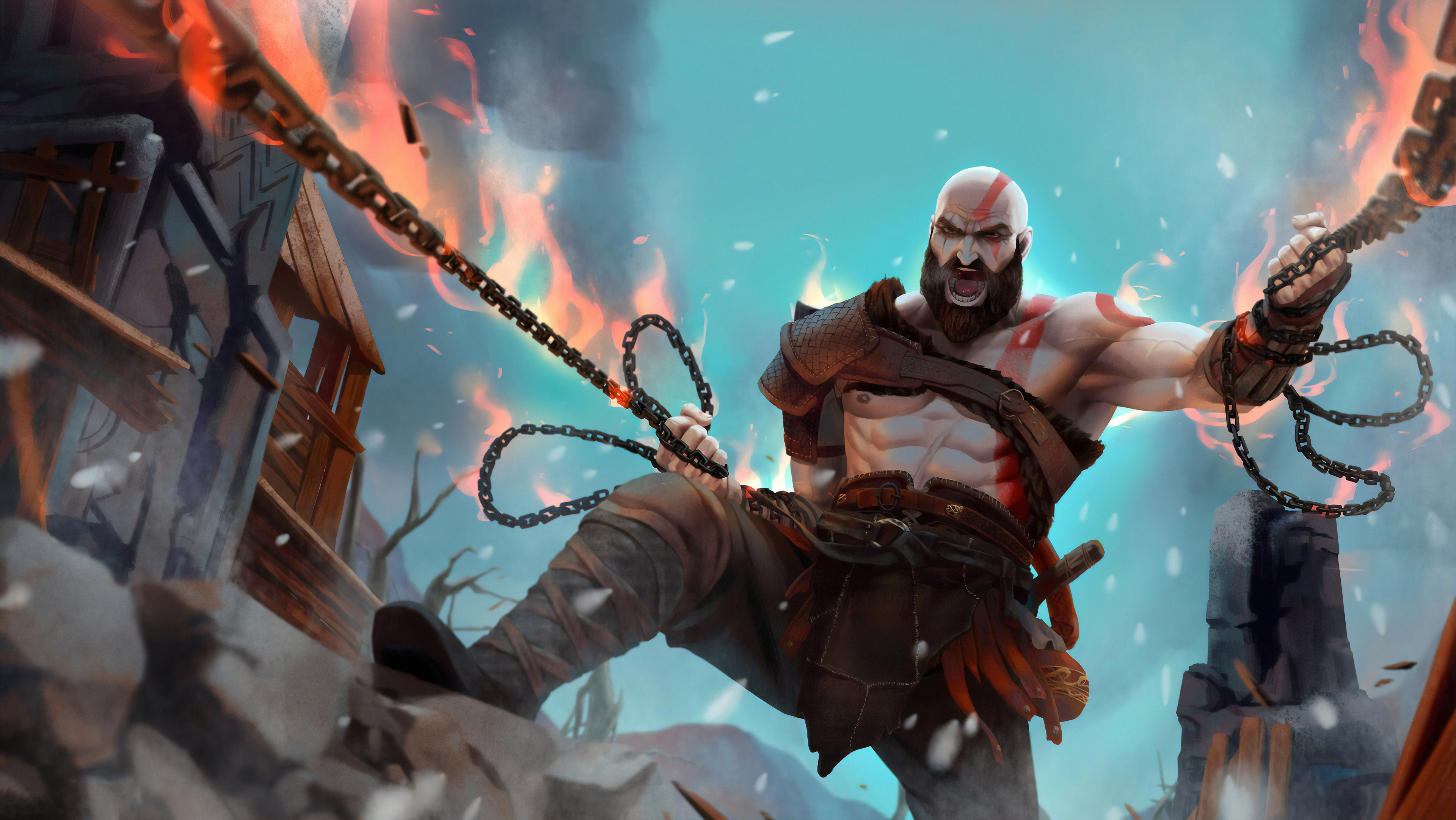 Laden Sie das God Of War, Krieger, Computerspiele, Kratos (Gott Des Krieges), Gott Des Krieges (2018)-Bild kostenlos auf Ihren PC-Desktop herunter