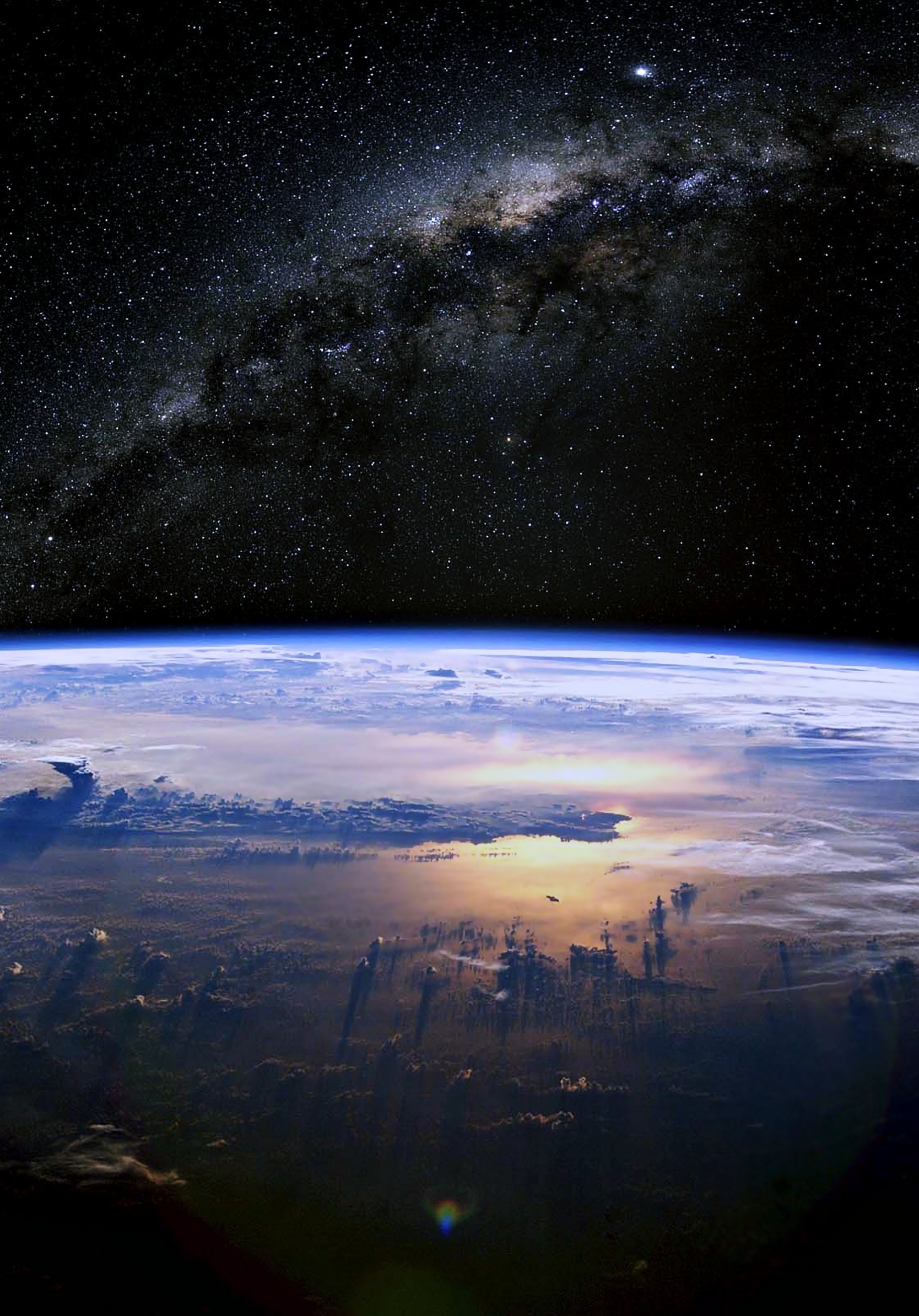 Download mobile wallpaper Earth, Milky Way, Galaxy, Space, Planet, Sci Fi, From Space for free.
