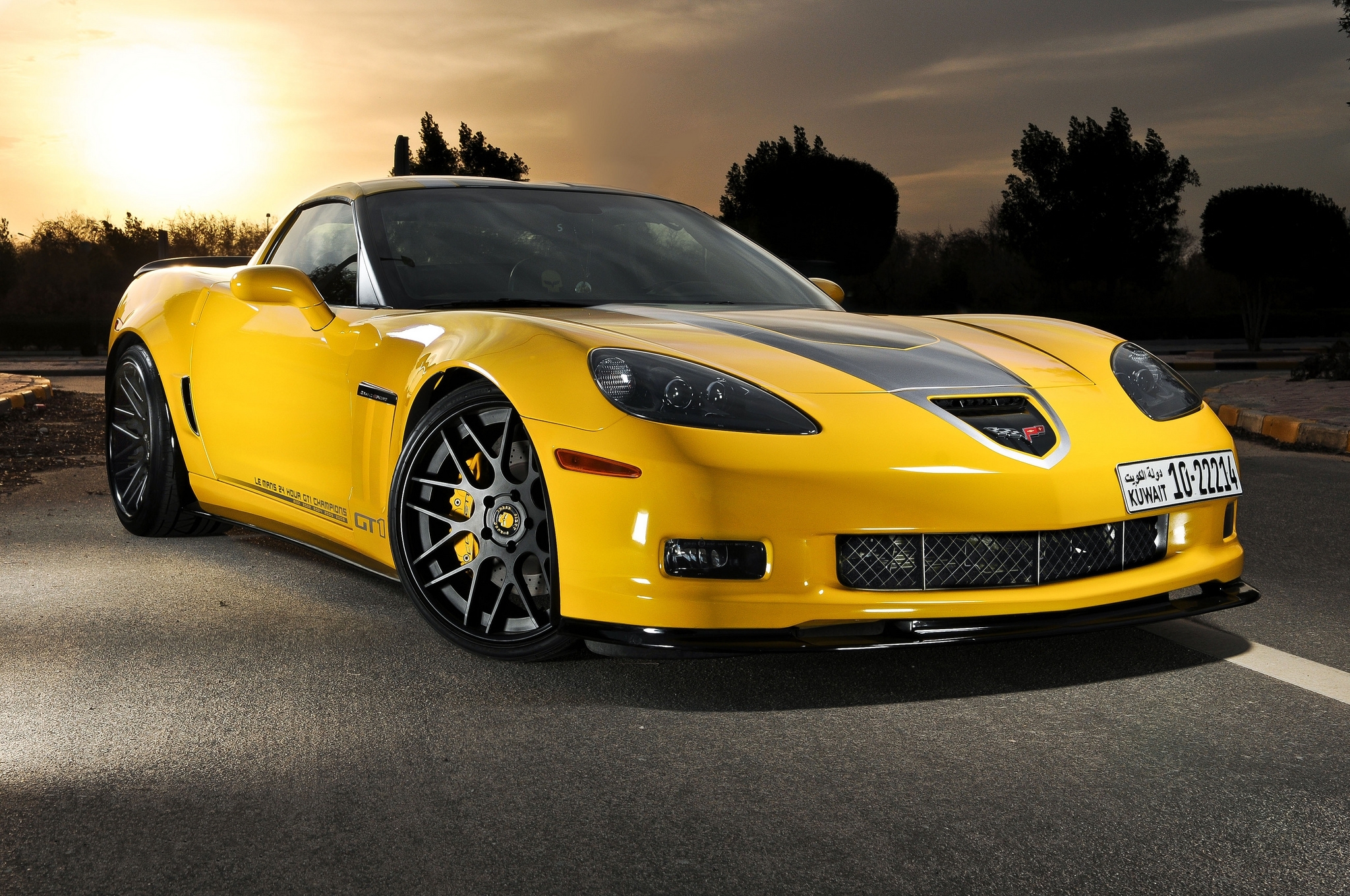 corvette, chevrolet, cars, yellow, front view, c6 HD wallpaper