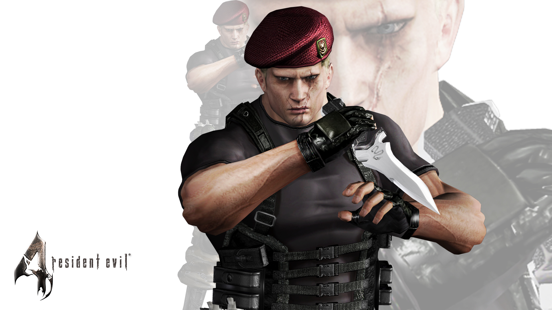 Download mobile wallpaper Resident Evil, Knife, Video Game, Jack Krauser, Resident Evil 4 for free.